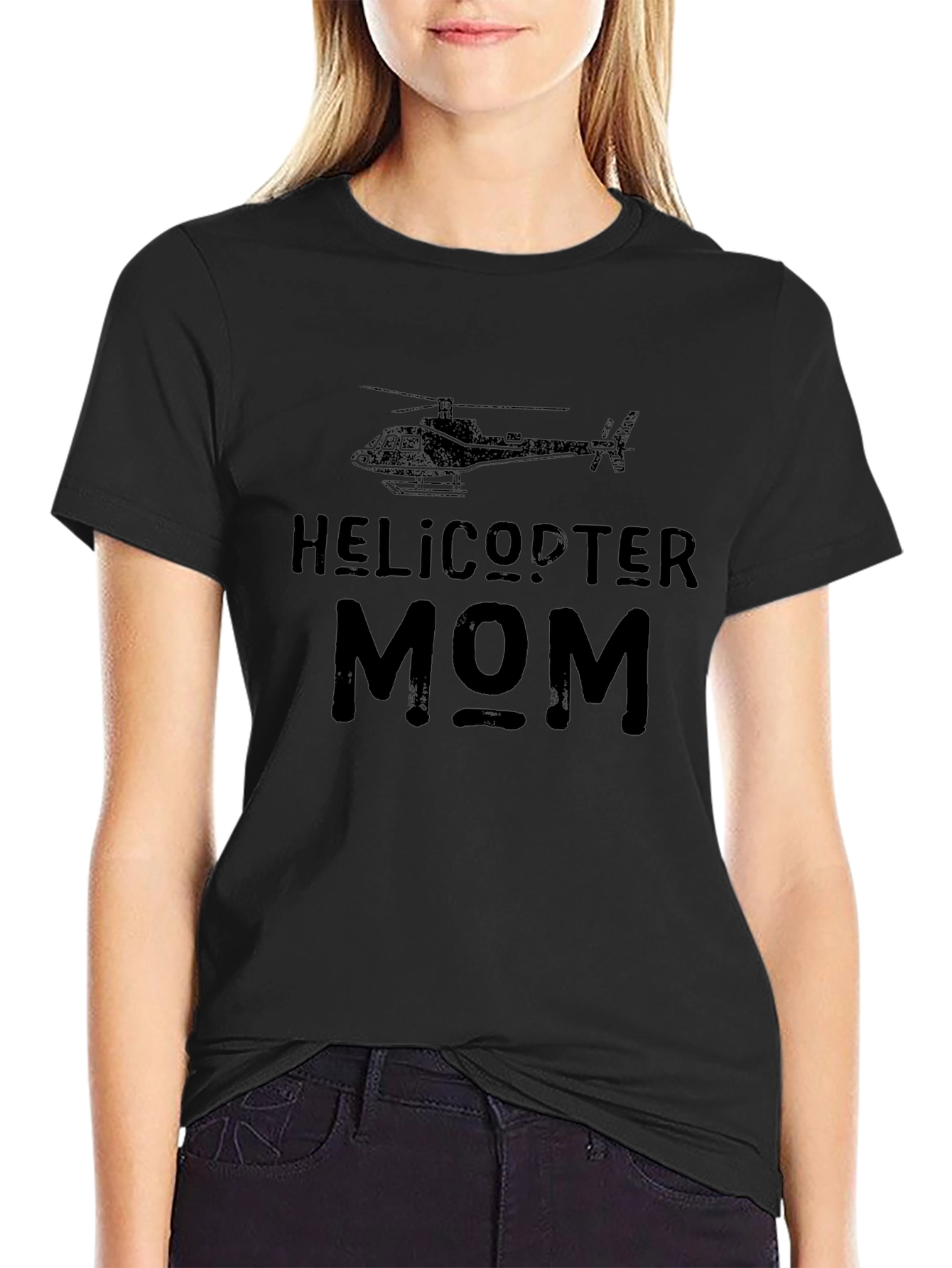 Black Helicopter Mom T-Shirt - Funny Graphic Tee view 2