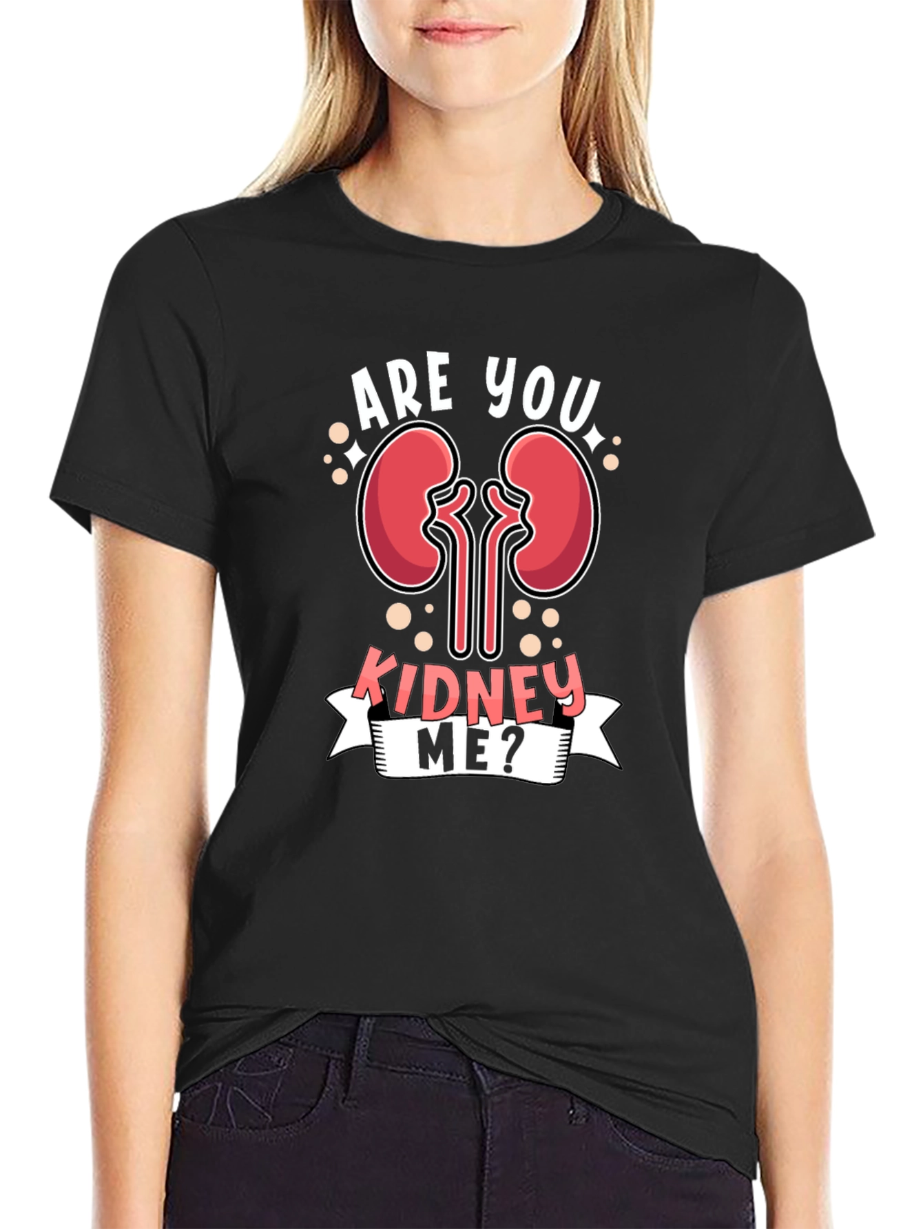 Black Are You Kidney Me? Novelty Graphic T-Shirt view 2