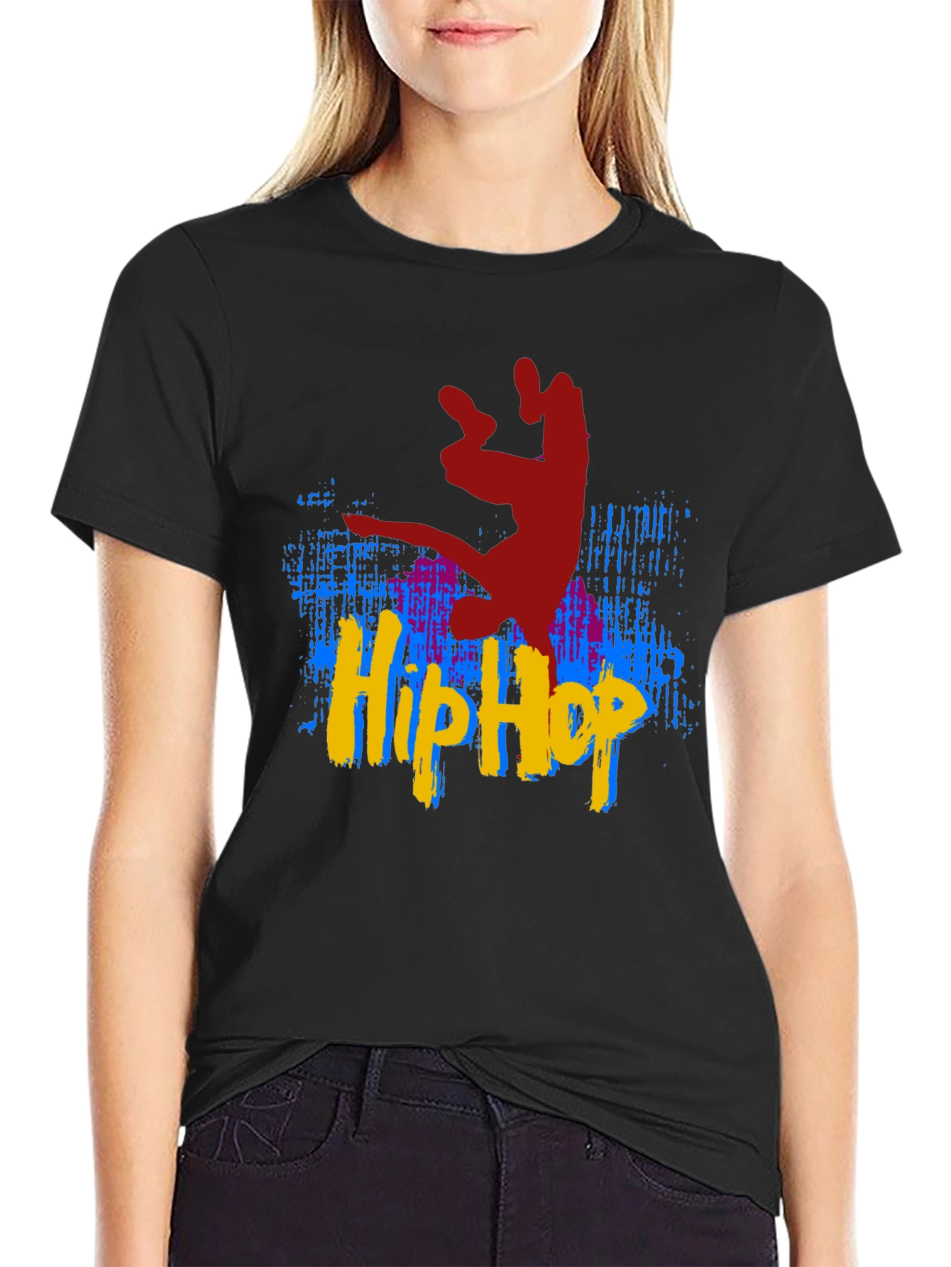 Black Hip Hop Dance T-Shirt - Black view 2