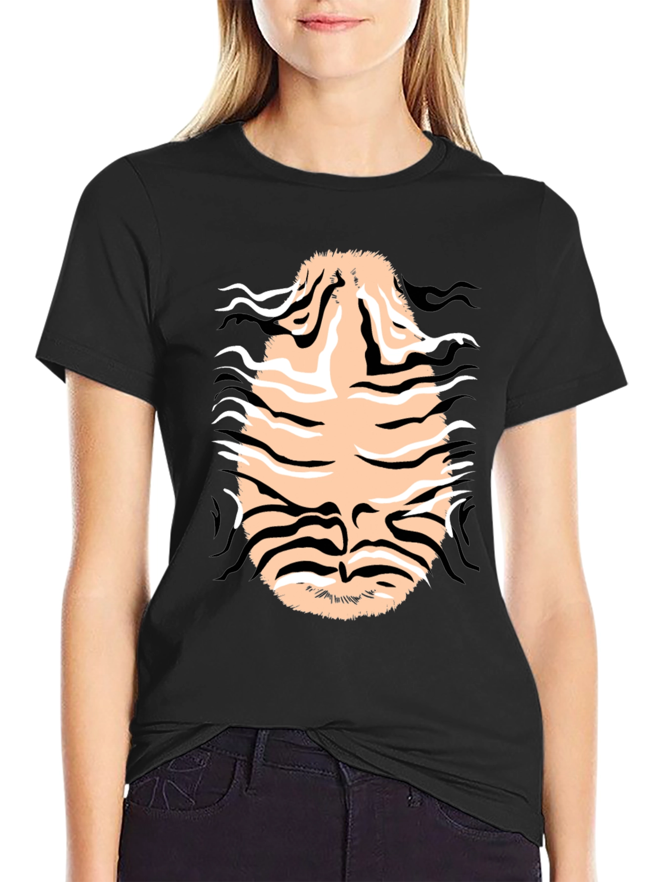 Black Tiger Stripe Graphic Tee - Unleash Your Wild Side! view 2