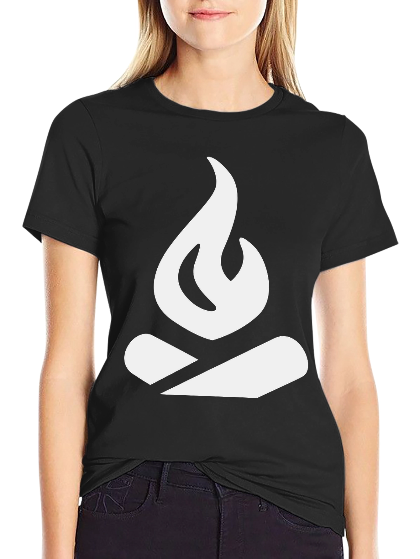Black Campfire Graphic Tee - Black Cotton Blend view 2