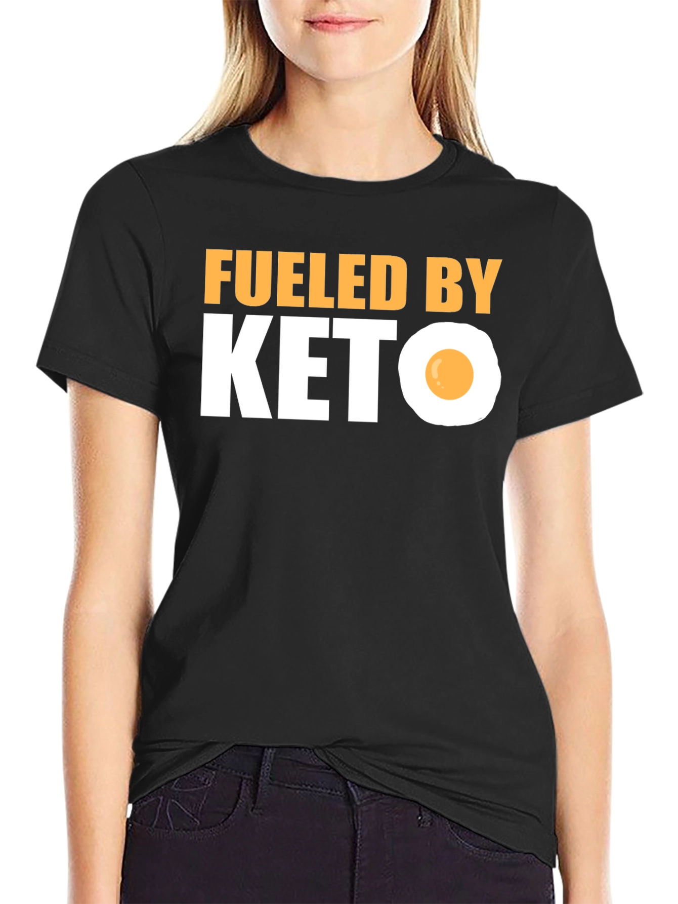 Black Fueled By Keto T-Shirt Funny Diet Tee view 2