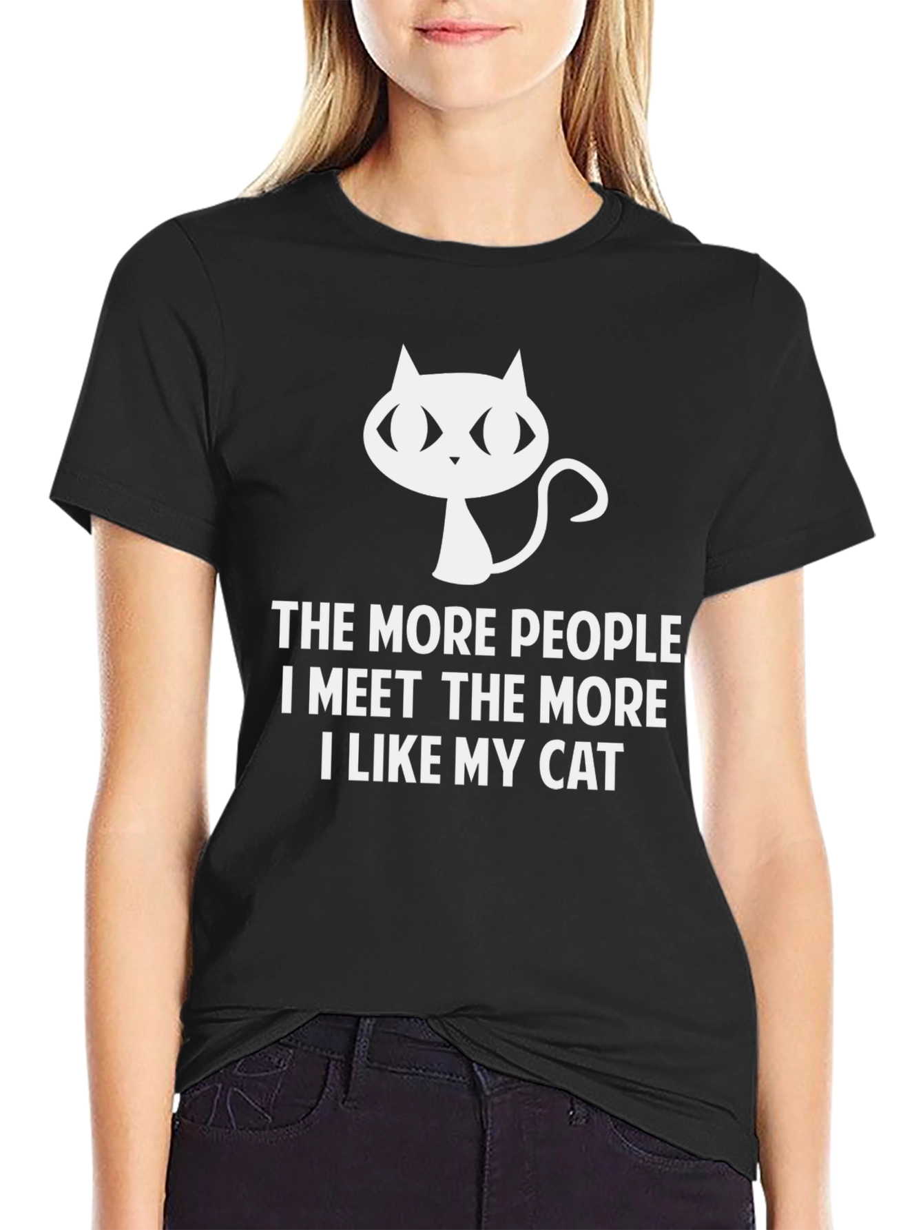Black Cat Lover T-Shirt - Funny Introvert Tee view 2
