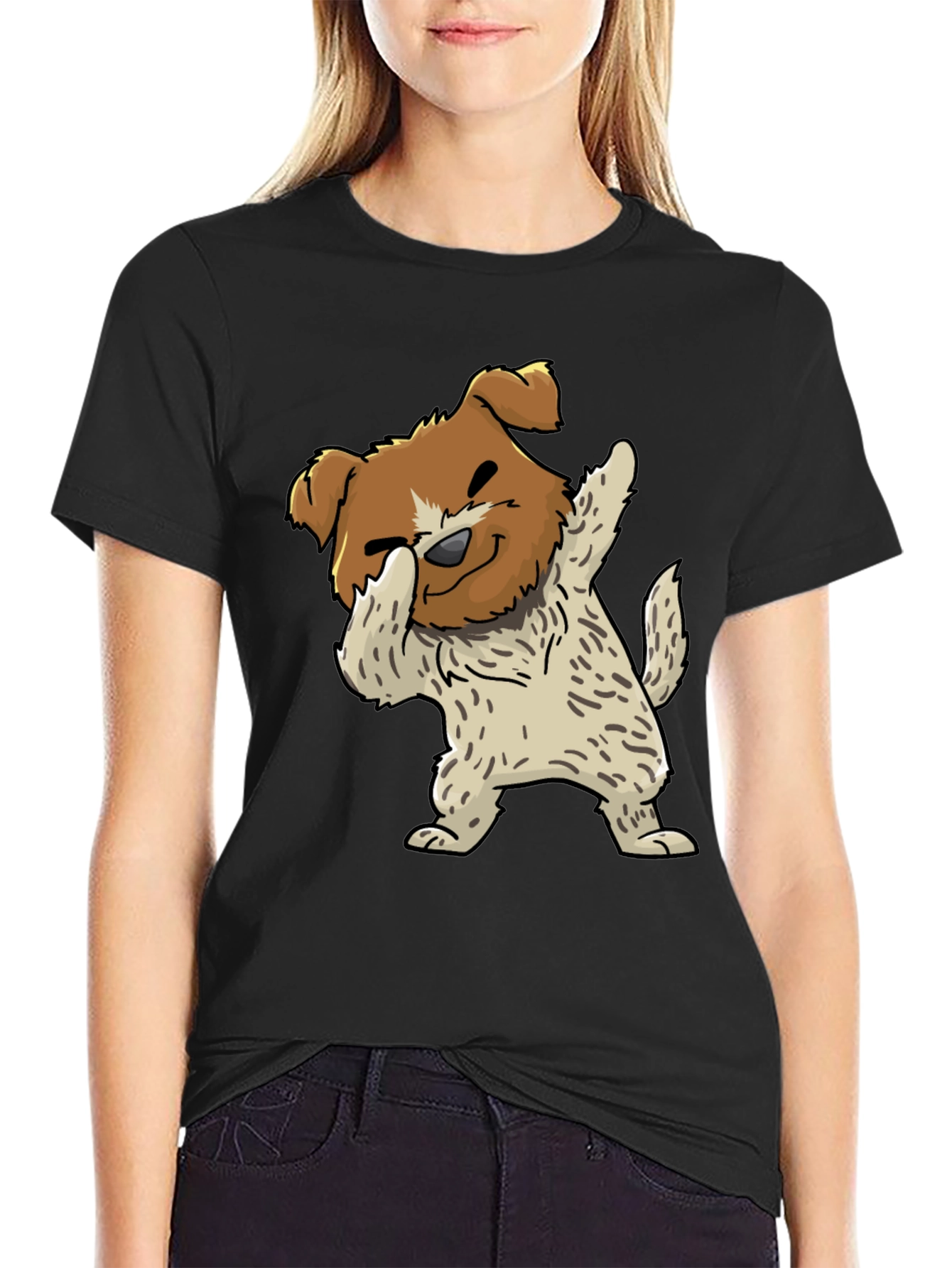 Black Dog Dabbing Graphic Tee - Black Cotton Blend view 2