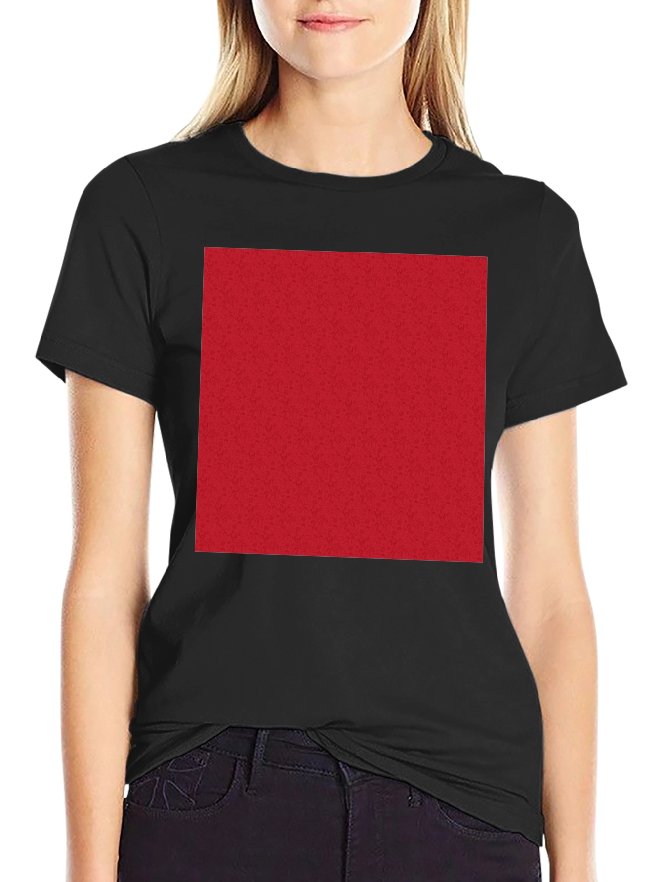 Black Bold Red Square Graphic Tee - Classic Fit view 2