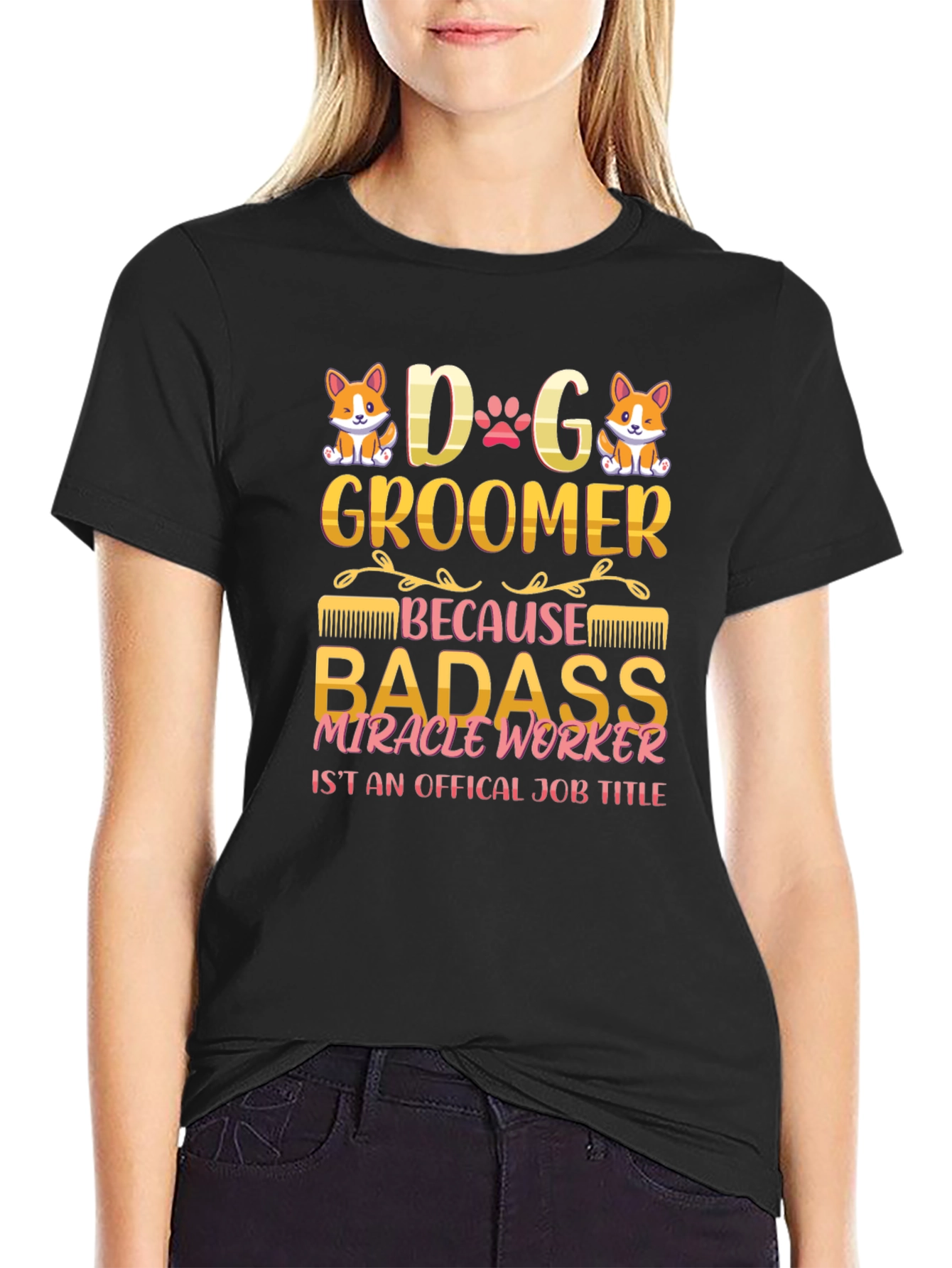 Black Dog Groomer Graphic T-Shirt view 2