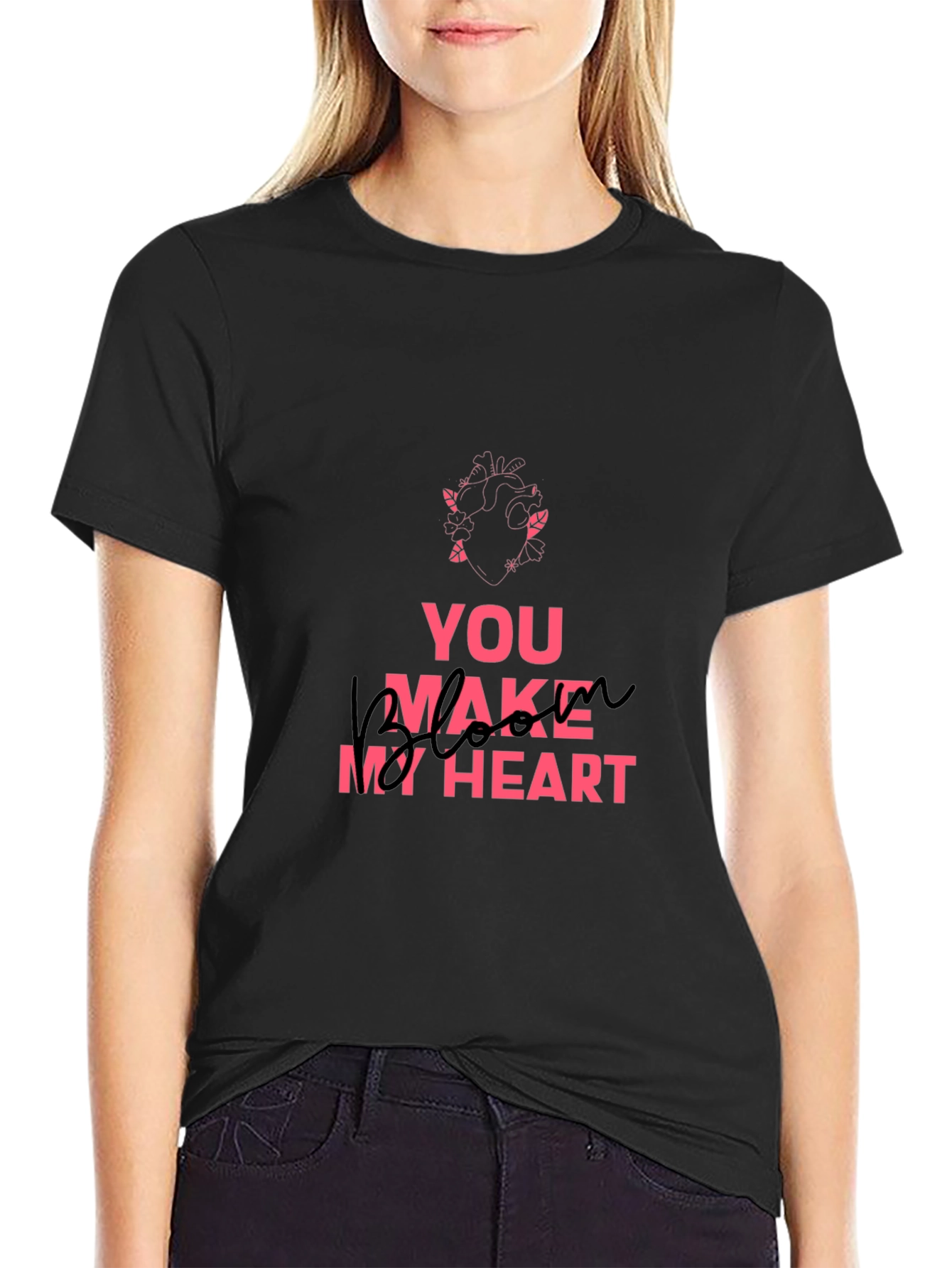 Black You Make My Heart Awake Graphic Tee view 2