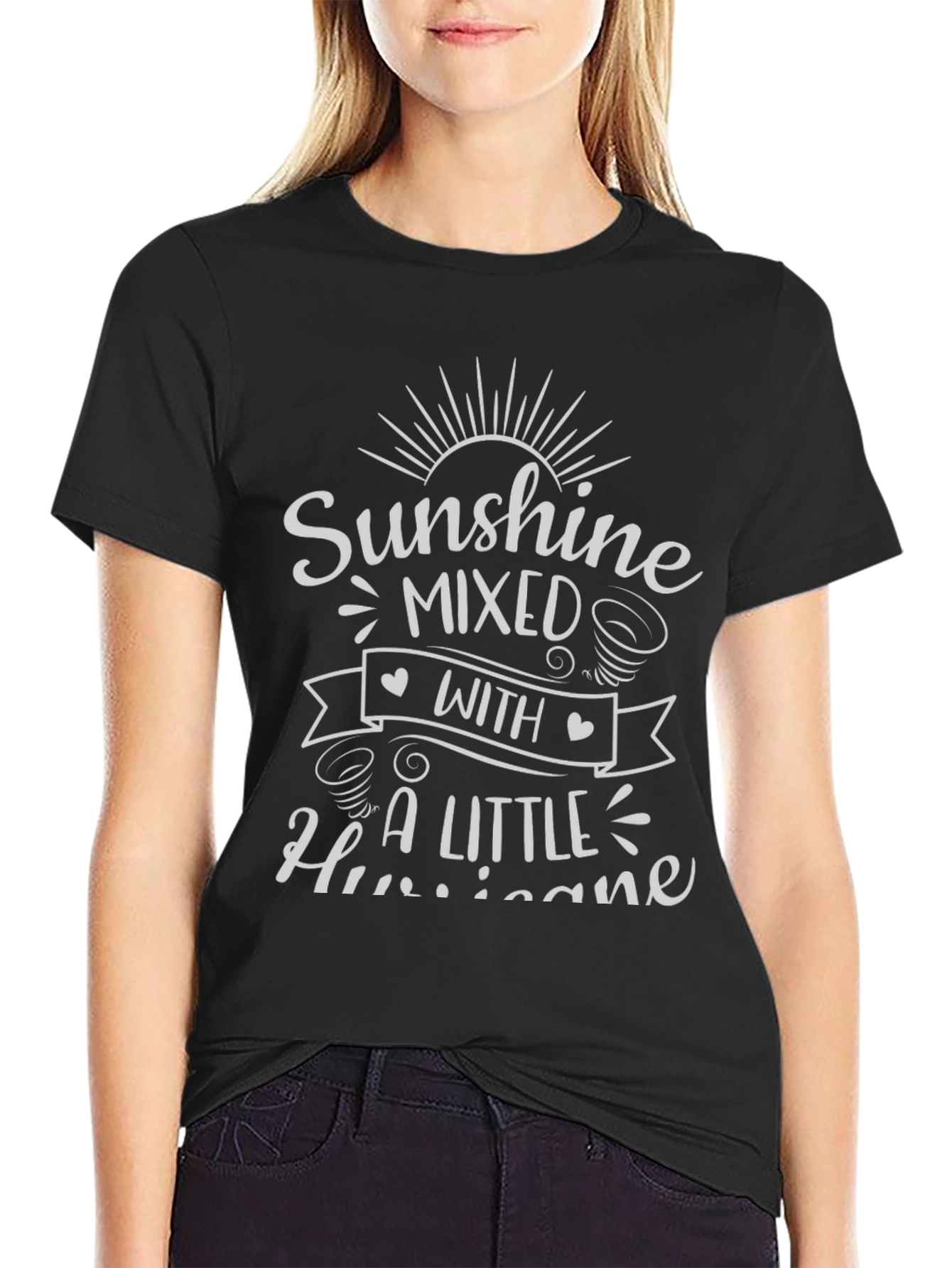 Black Sunshine & Hurricane Graphic T-Shirt view 2
