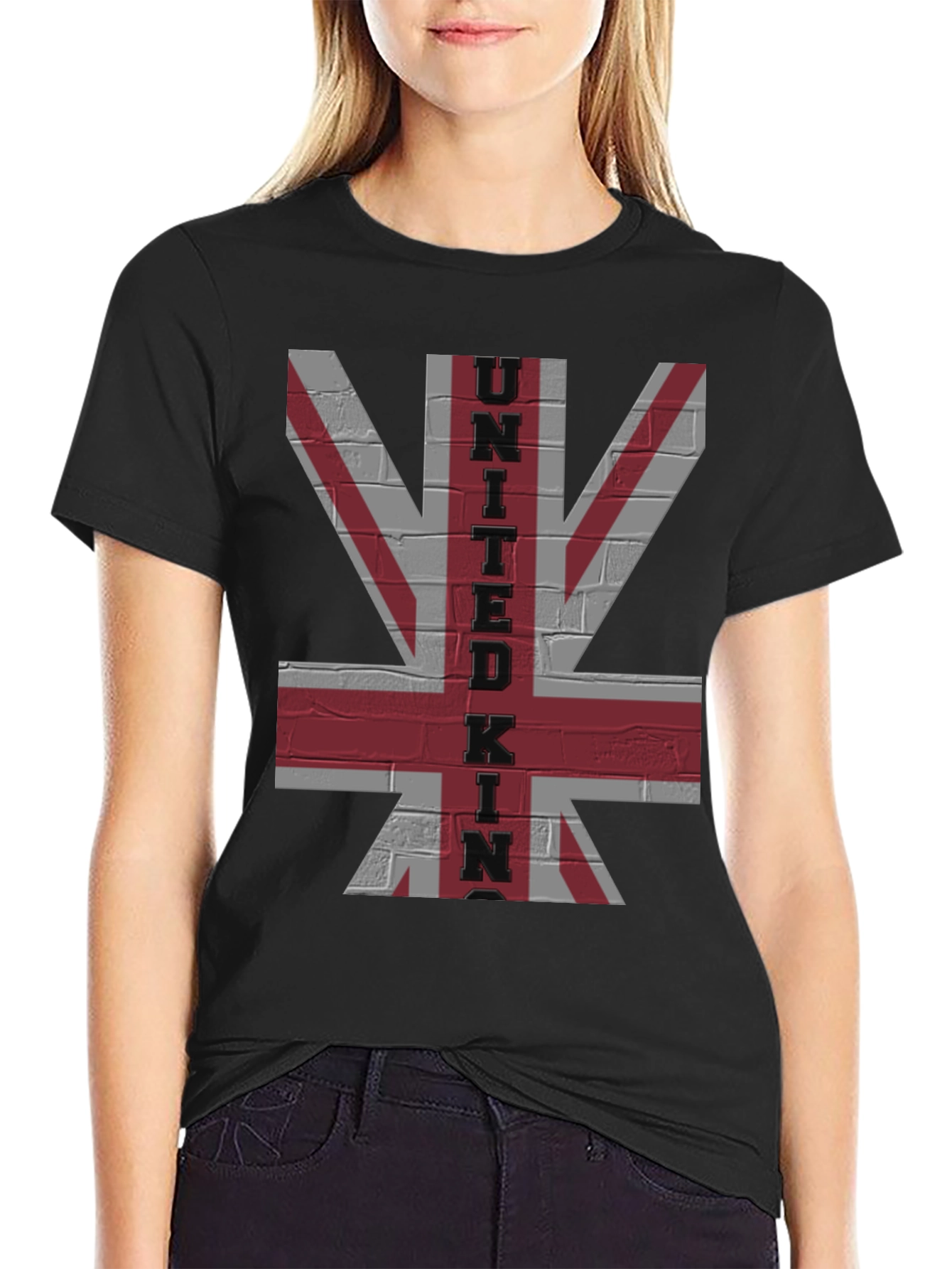 United Kingdom Flag Brick Wall Graphic Tee - 2
