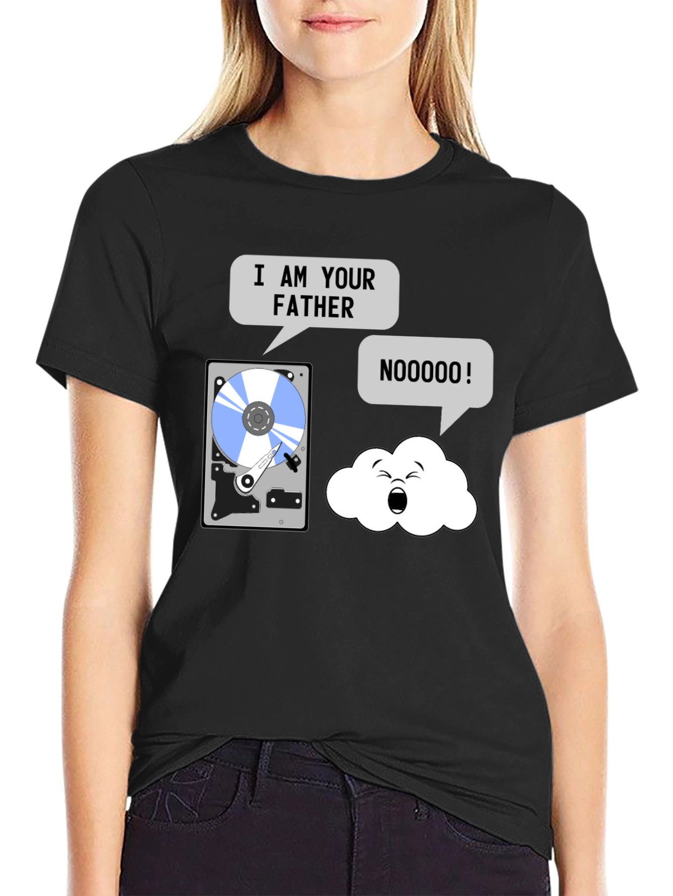 Black I am Your Father Data T-Shirt view 2