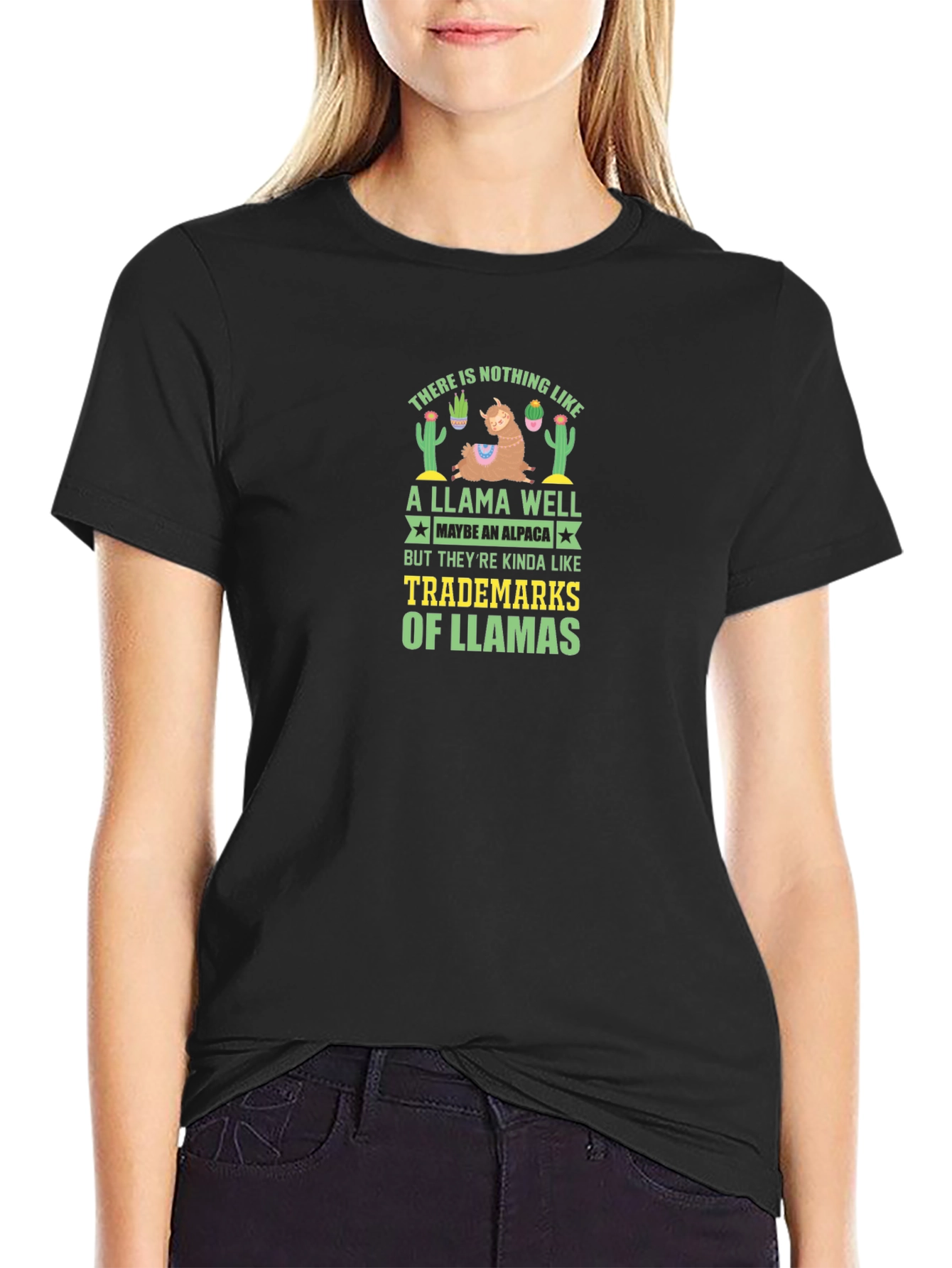Black Llama Well T-Shirt: Trademarks of Llamas view 2
