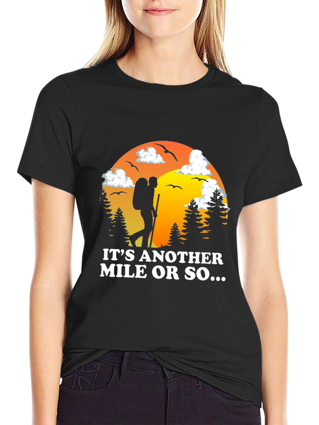Black Hiking Adventure Graphic Tee view 2