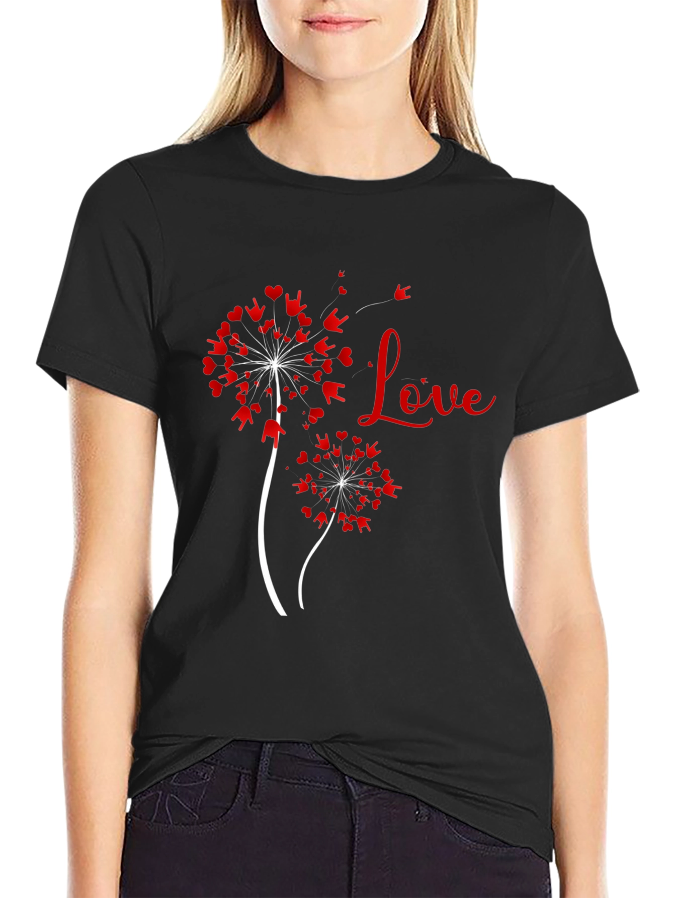 Black Love Dandelion ASL Graphic Tee view 2