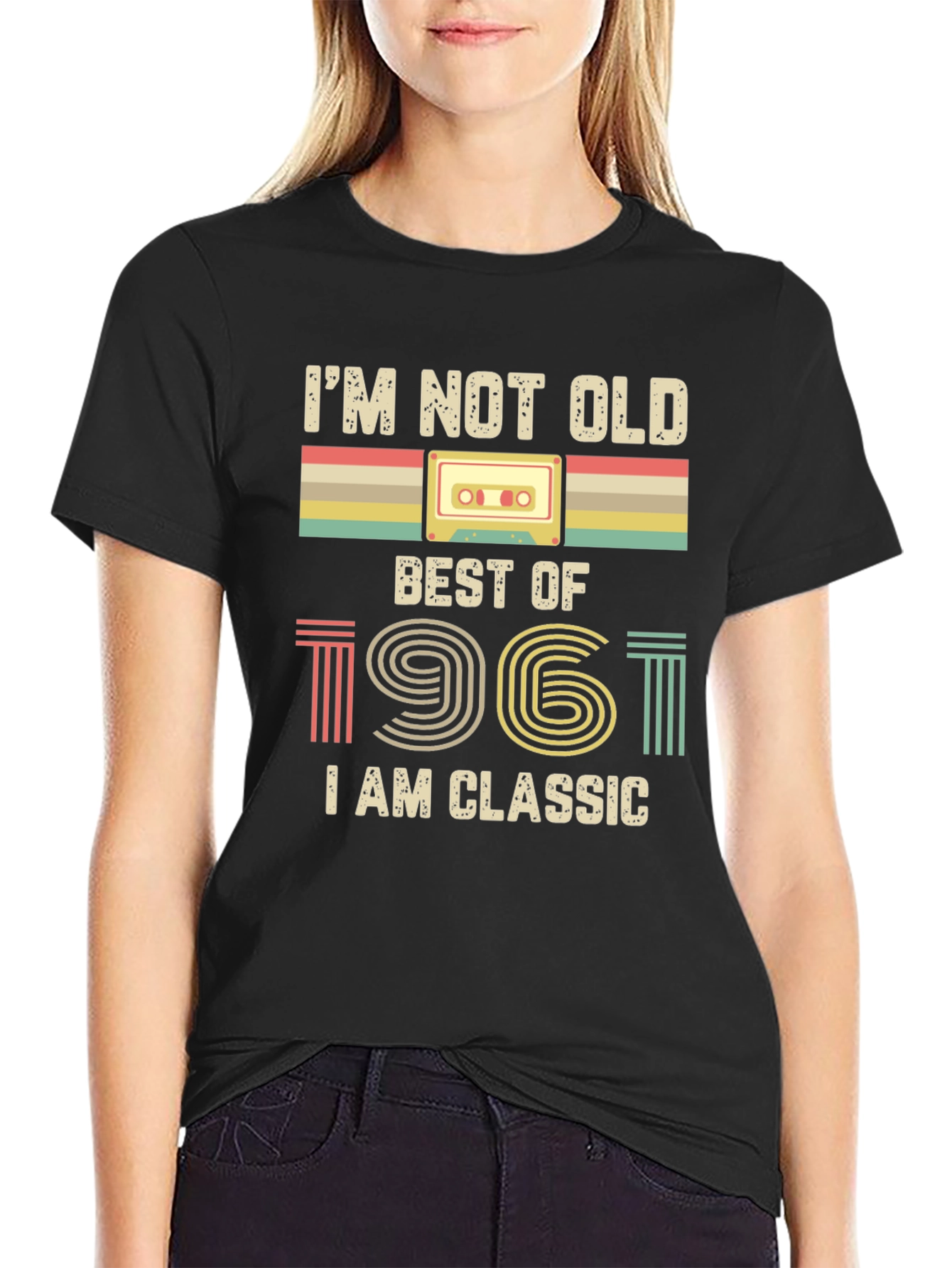 Black Retro 1961 Classic Cassette Tape Graphic Tee view 2