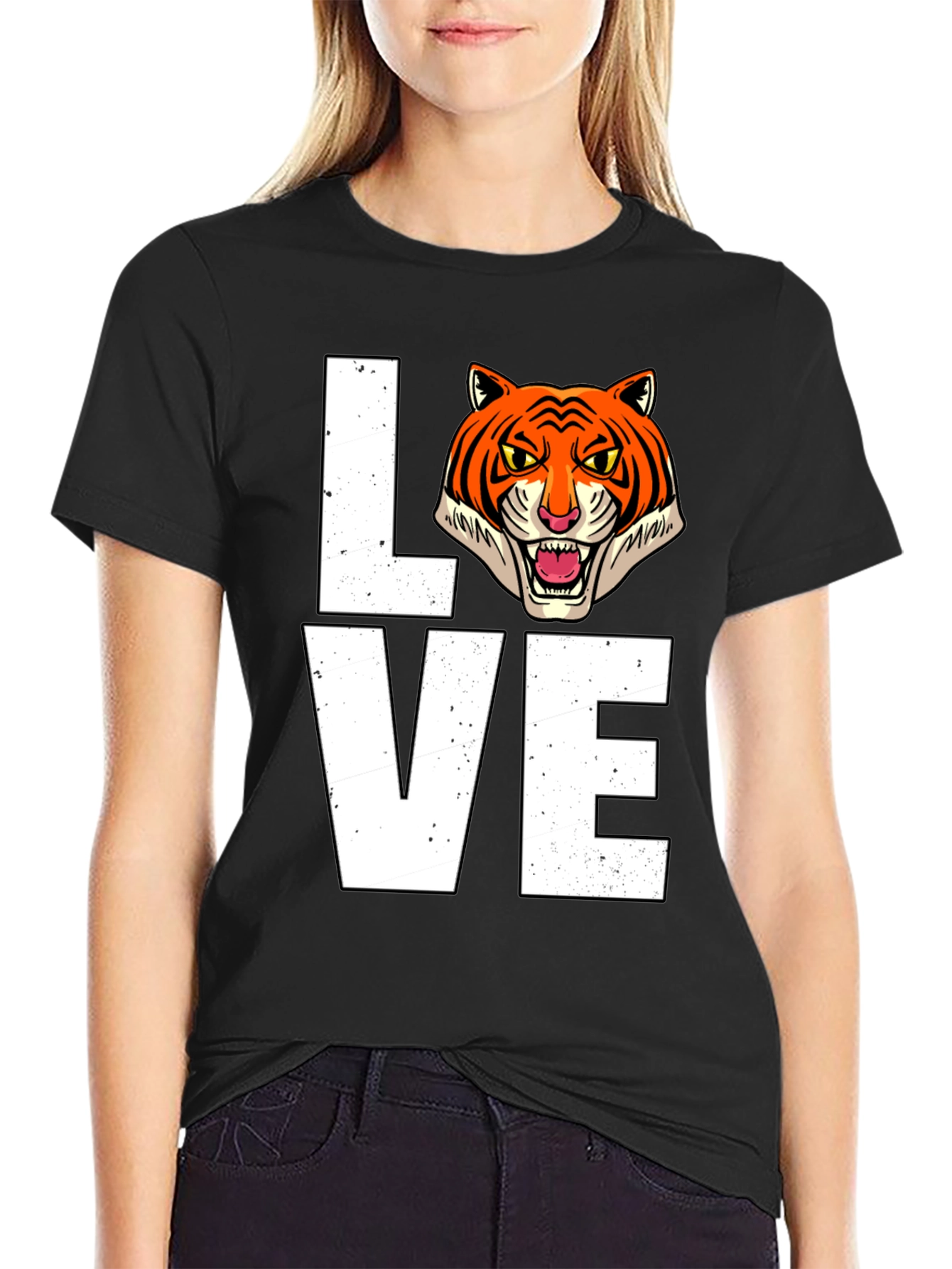Black Tiger Love Graphic T-Shirt view 2