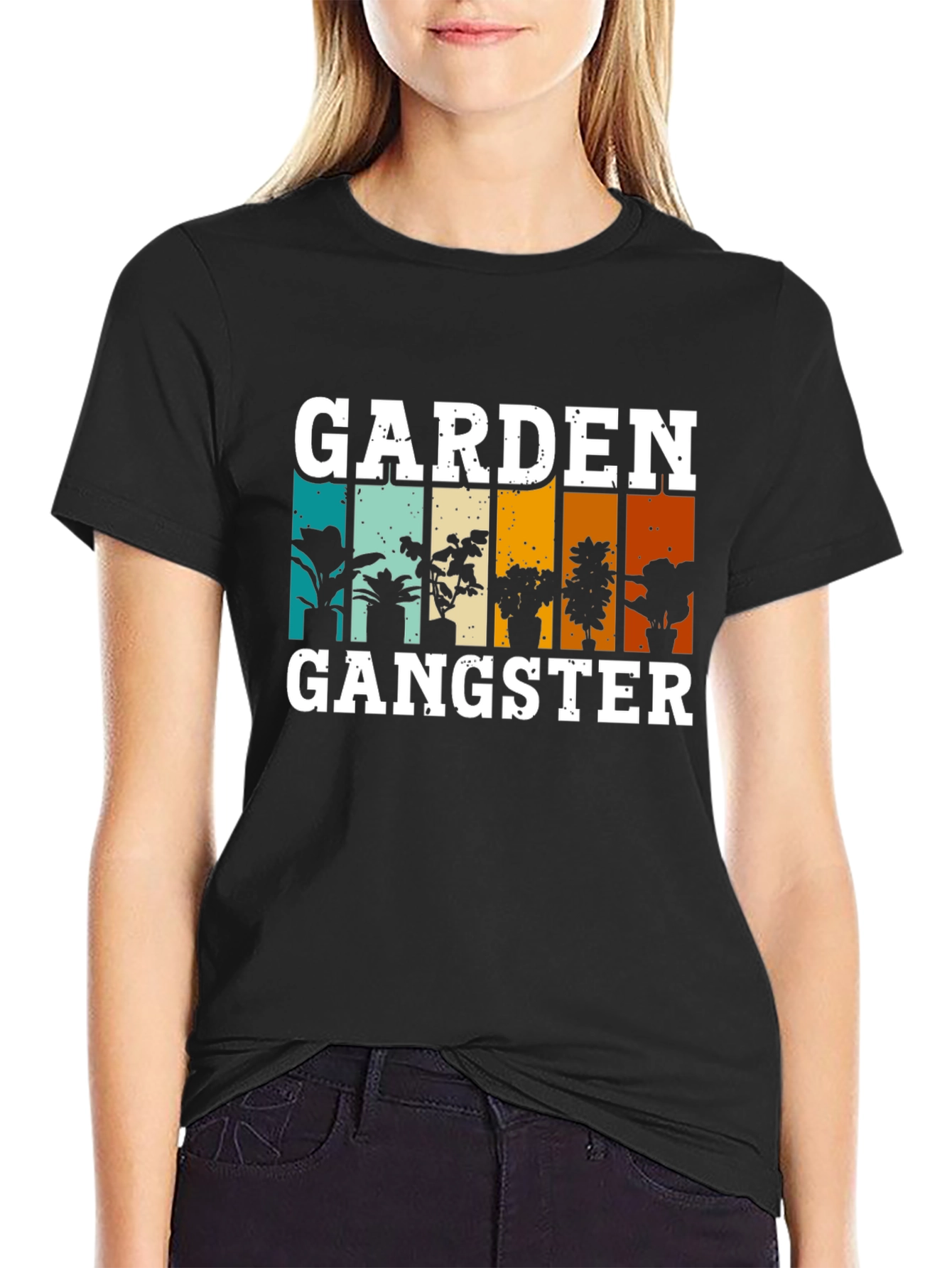 Black Garden Gangster T-Shirt - Plant Lover Tee view 2