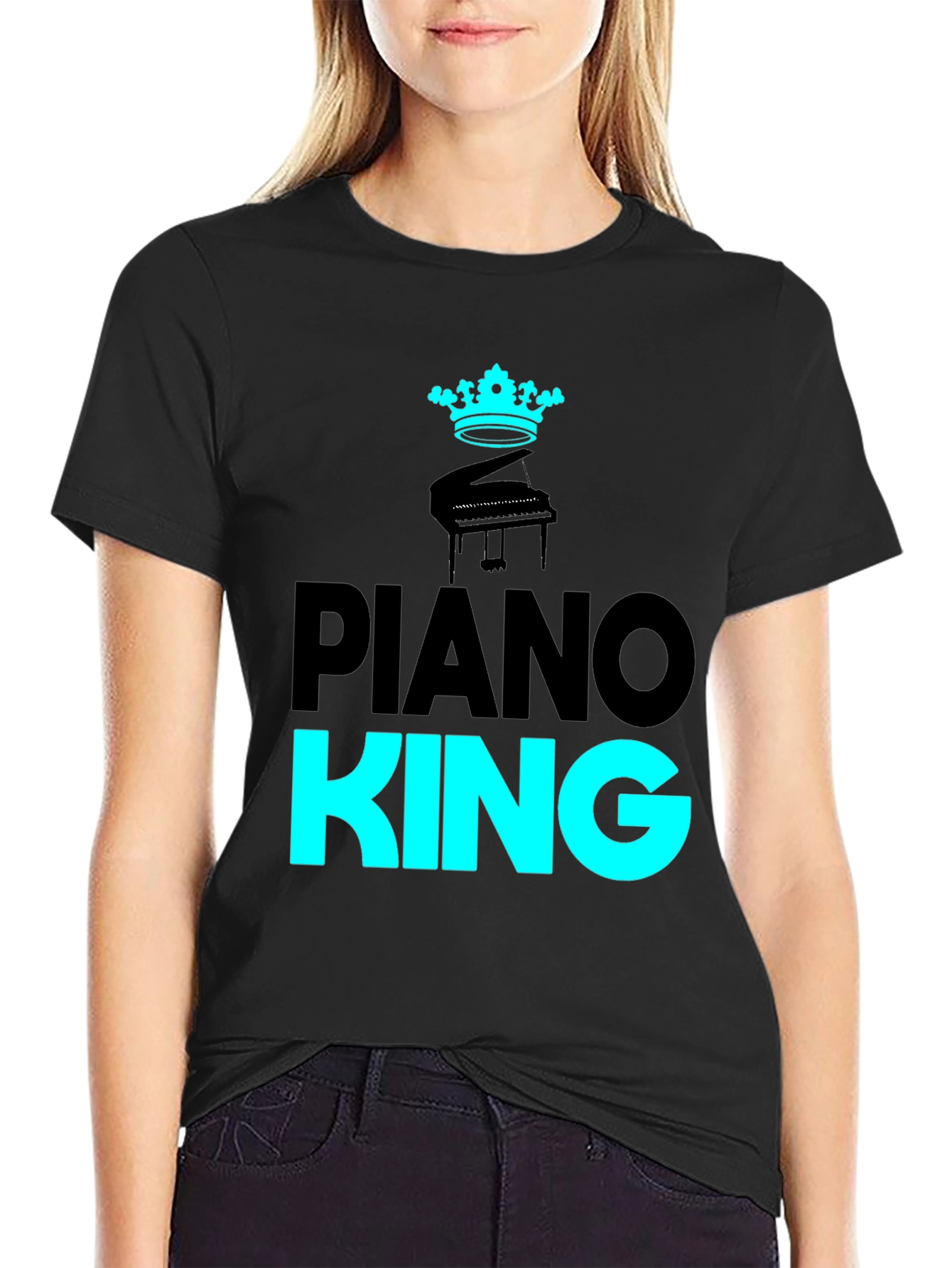Black Piano King Black Graphic Tee view 2