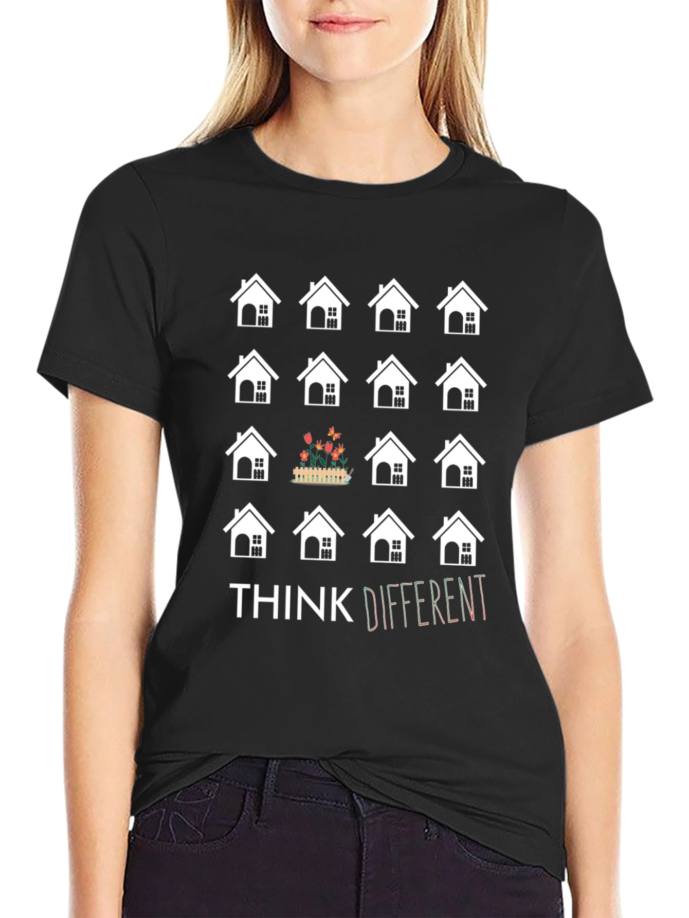 Black Think Different Graphic Tee view 2