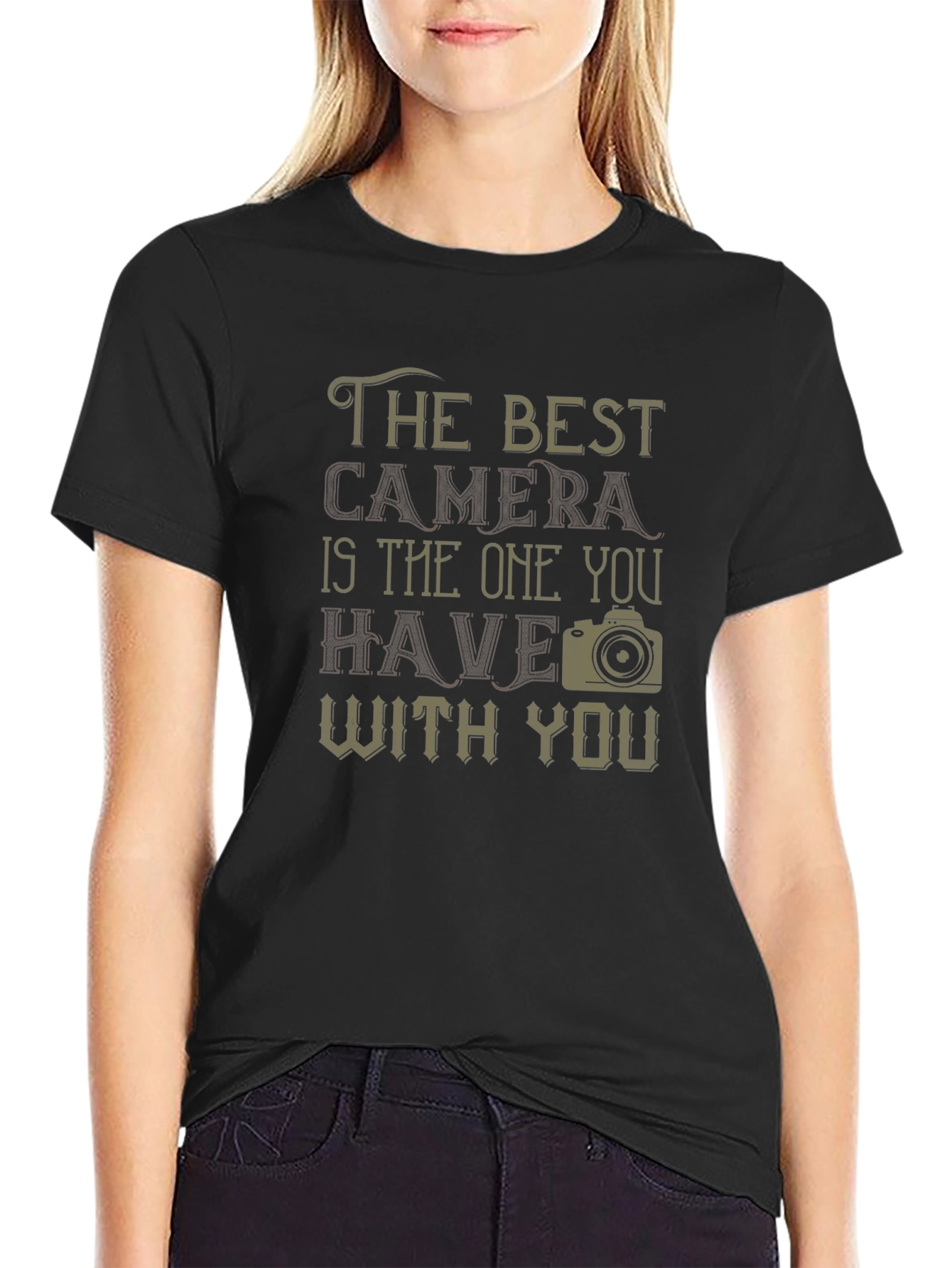 Black The Best Camera T-Shirt: Photographer Gift view 2