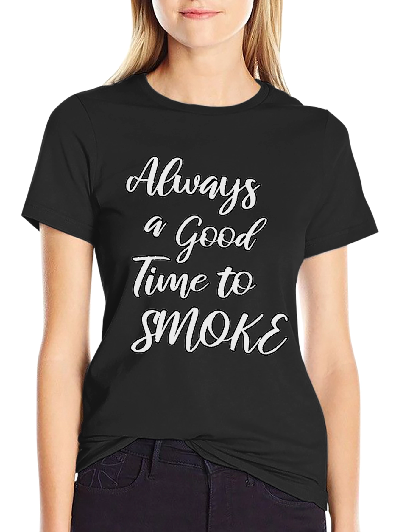 Black Always a Good Time to Smoke T-Shirt view 2