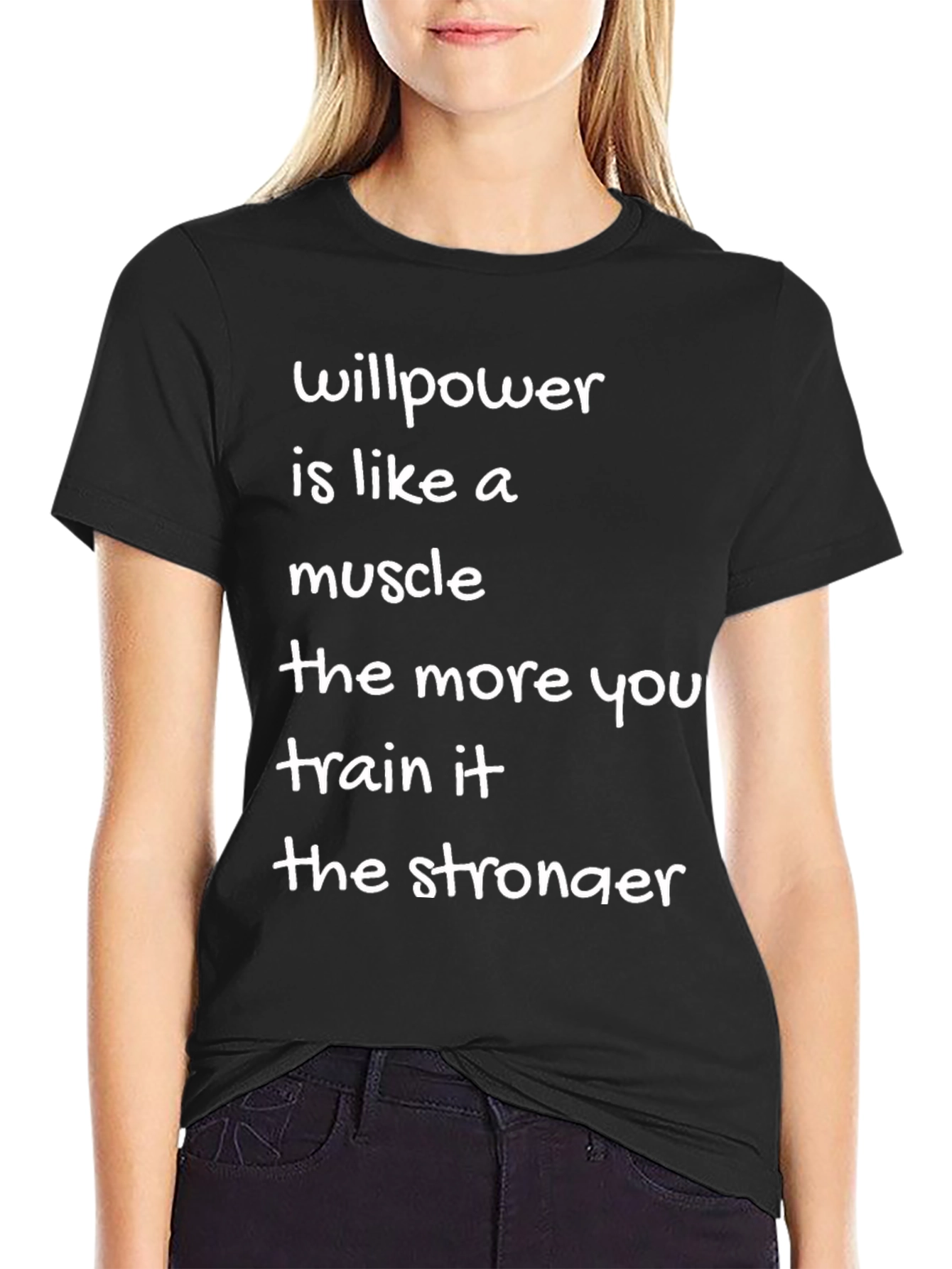 Black Willpower Muscle Black T-Shirt view 2