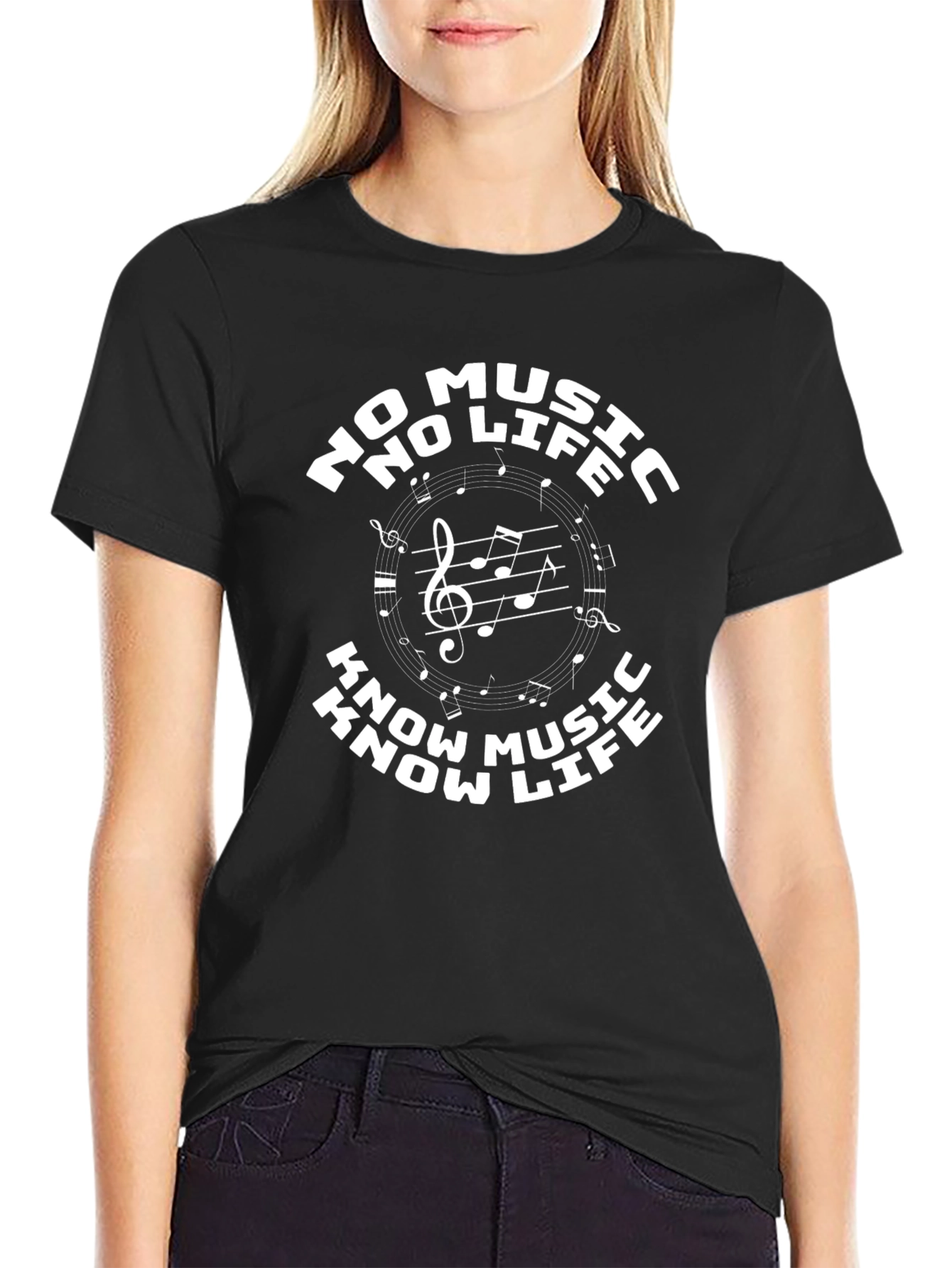Black Music Lover Black Graphic T-Shirt view 2