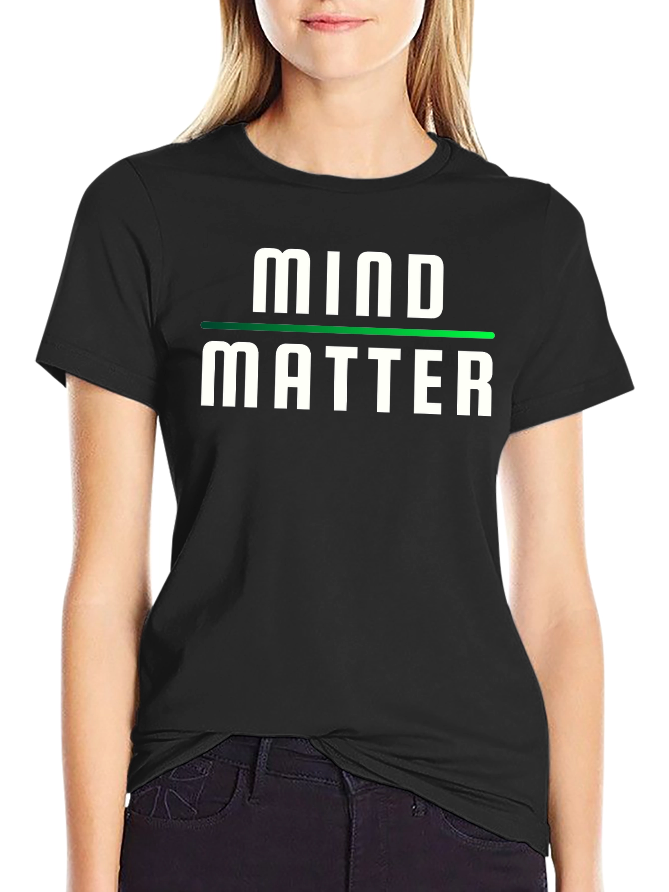 Black Mind Over Matter T-Shirt - Stylish Graphic Tee view 2