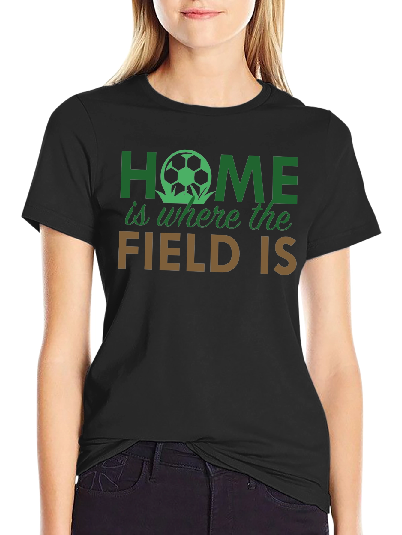 Black Home is Where the Field Is Graphic T-Shirt view 2