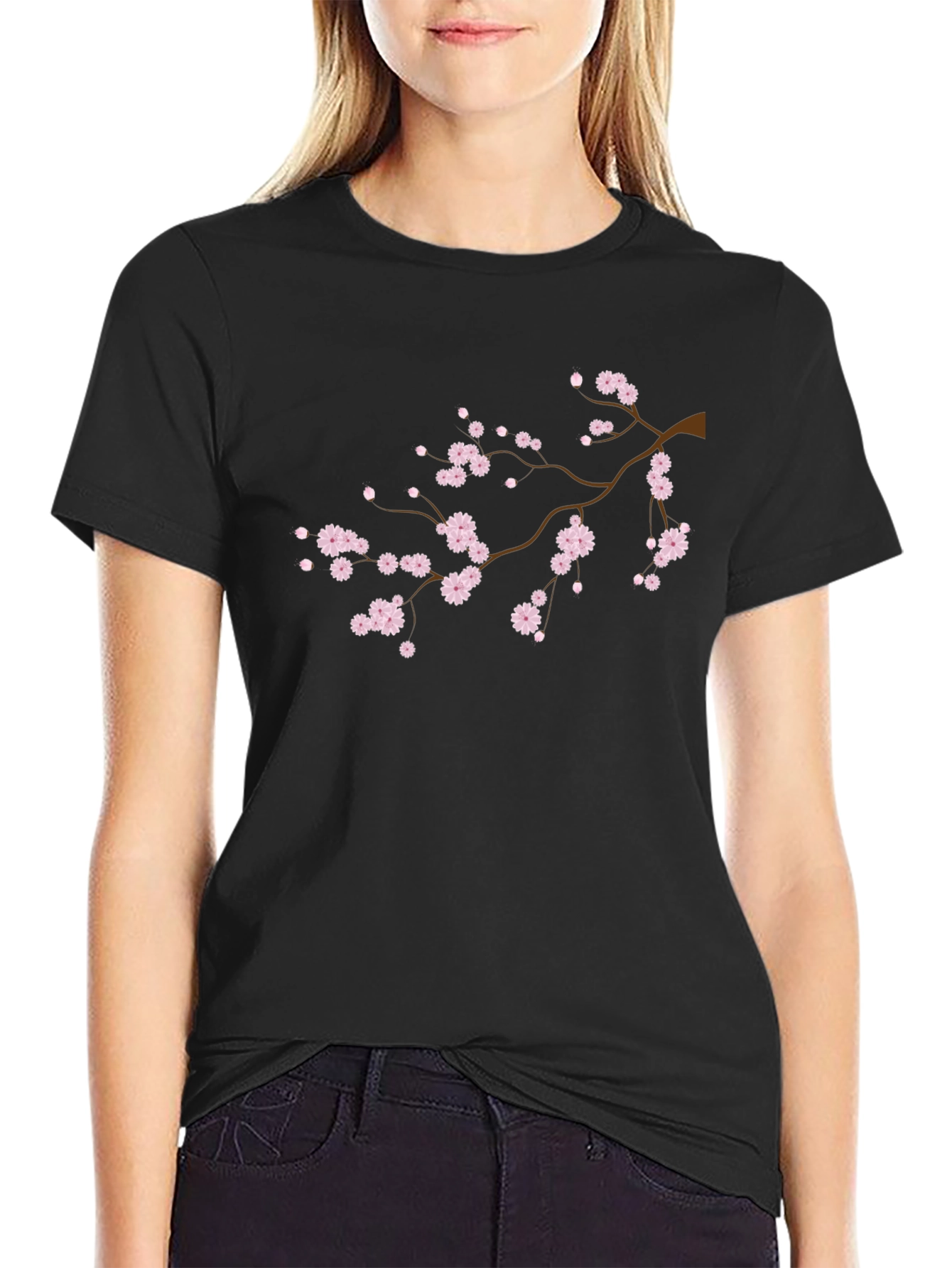 Black Cherry Blossom T-Shirt view 2