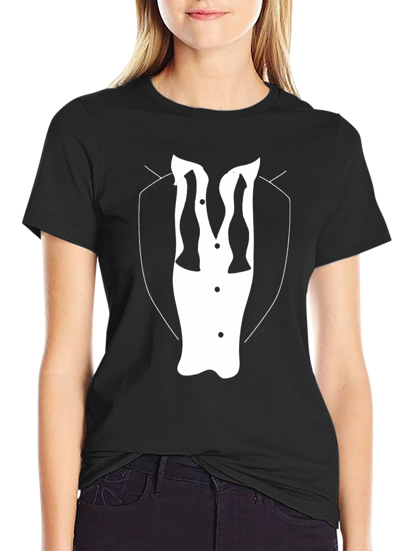Black Tuxedo T-Shirt - Stylish Black Tee view 2