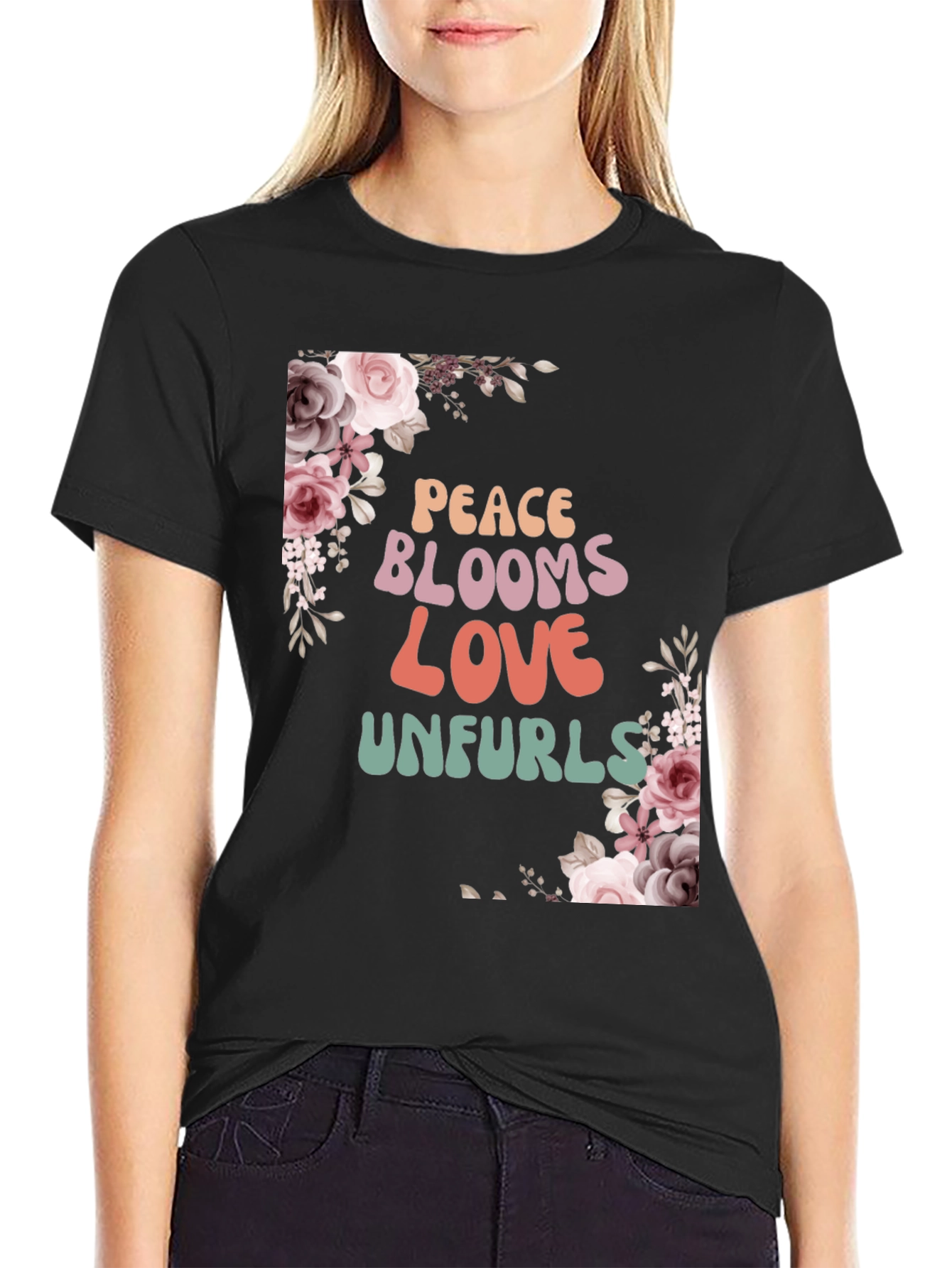 Peace Blooms Love Unfurls Graphic Tee - 2
