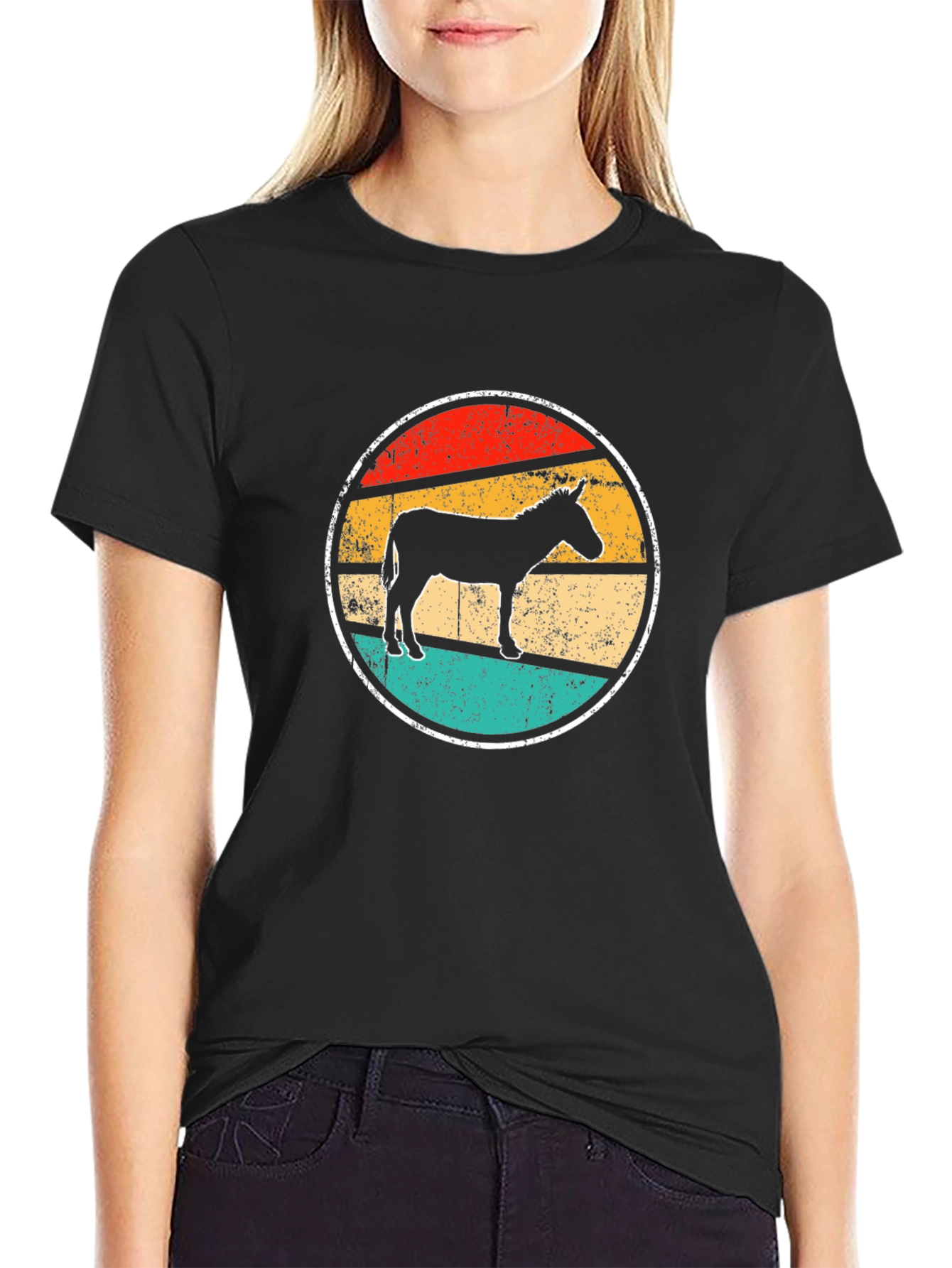 Black Retro Donkey T-Shirt view 2