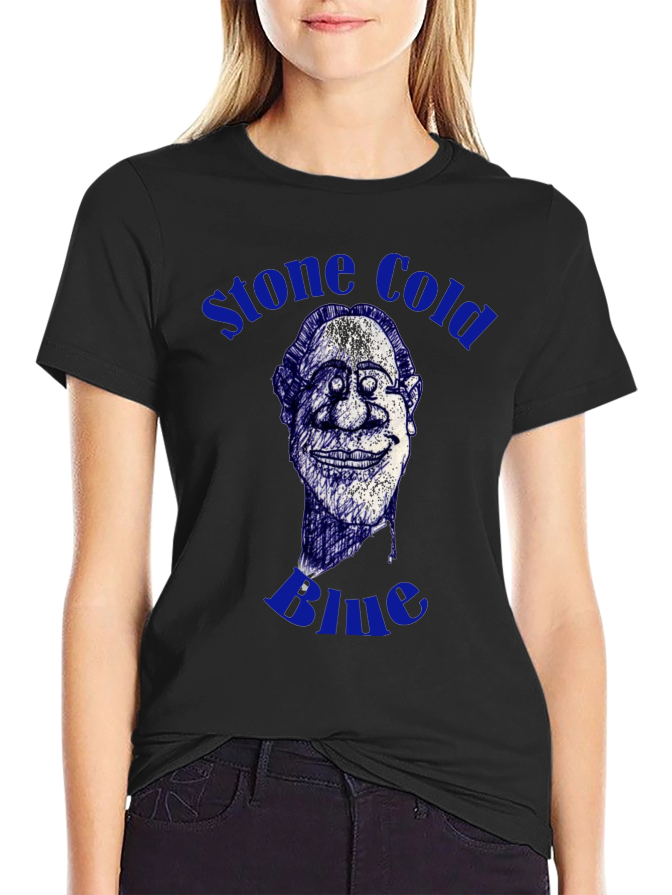 Black Stone Cold Blue Graphic Tee view 2