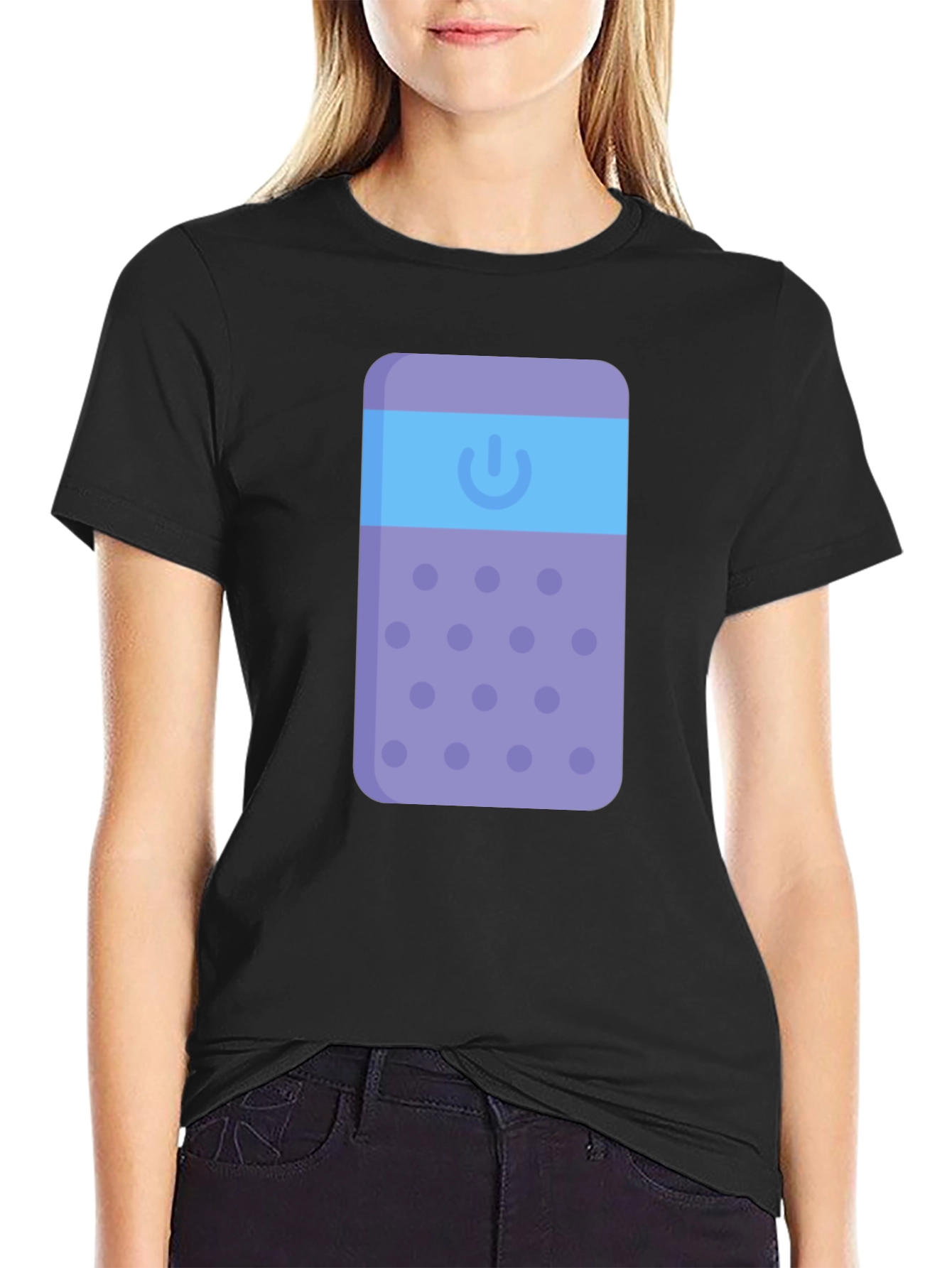Black Cool Remote Control T-Shirt view 2