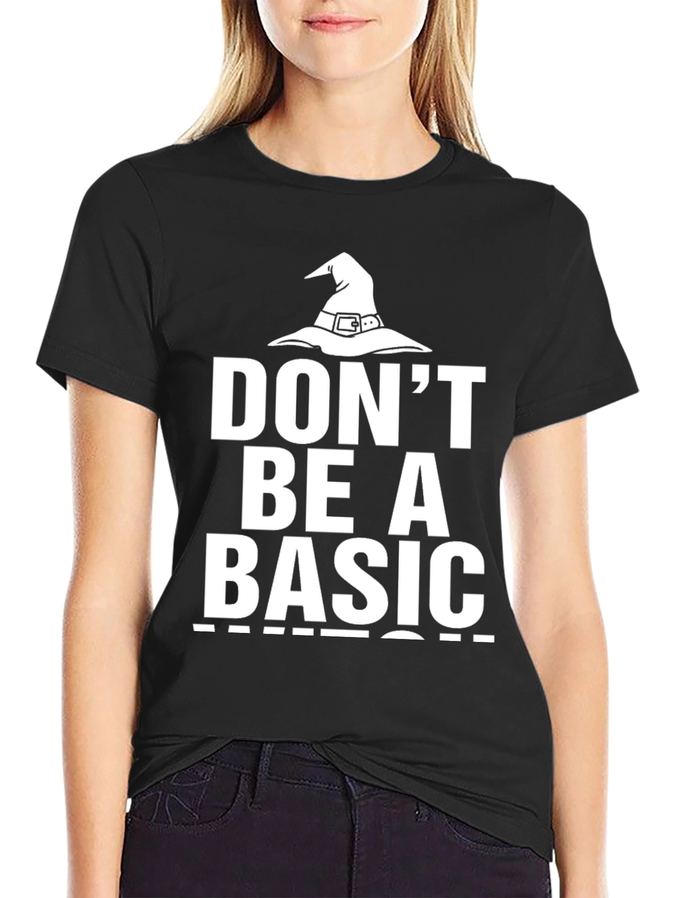 Black Don't Be A Basic Witch T-Shirt view 2