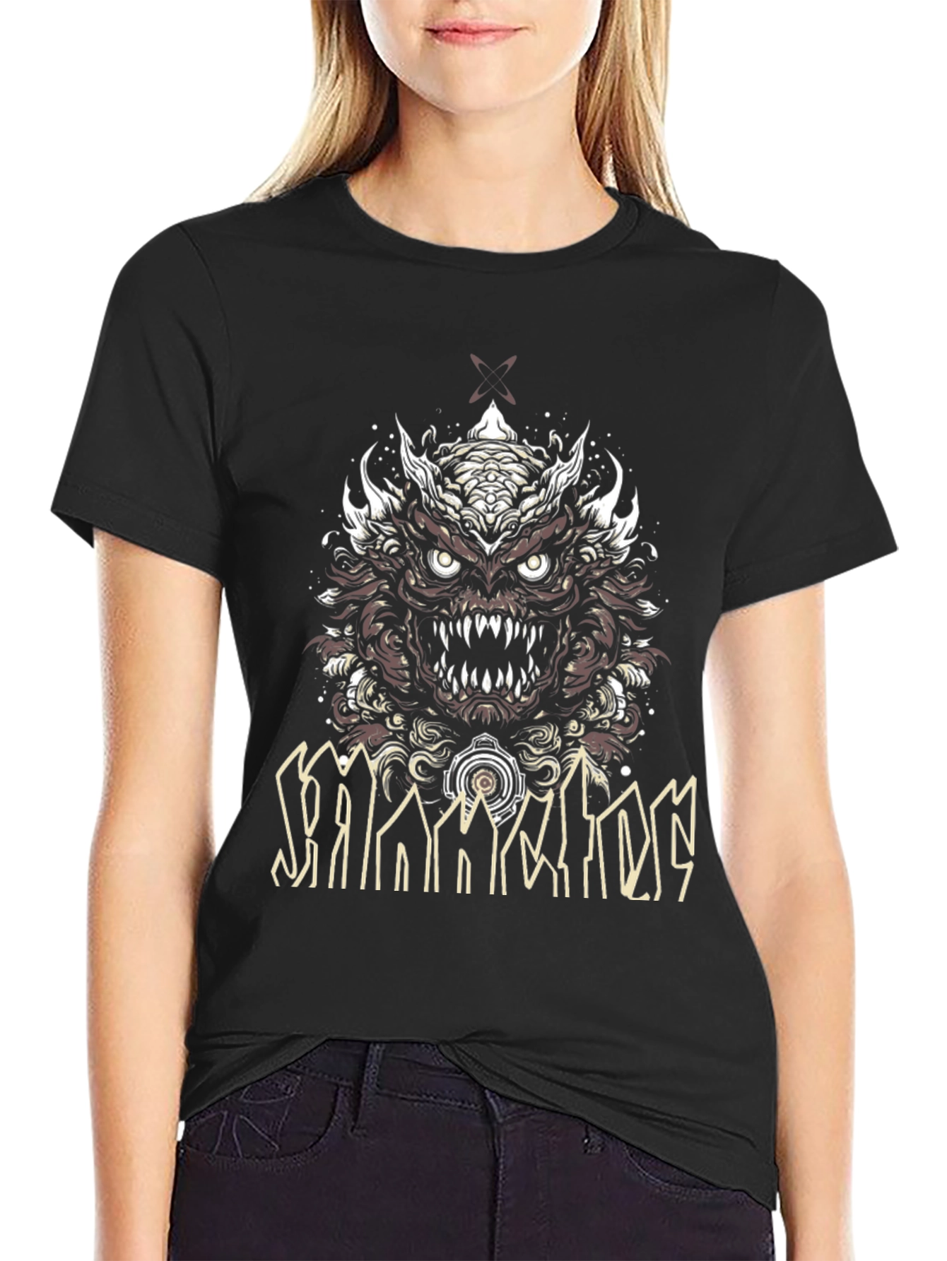 Black Monster Graphic Black T-Shirt view 2