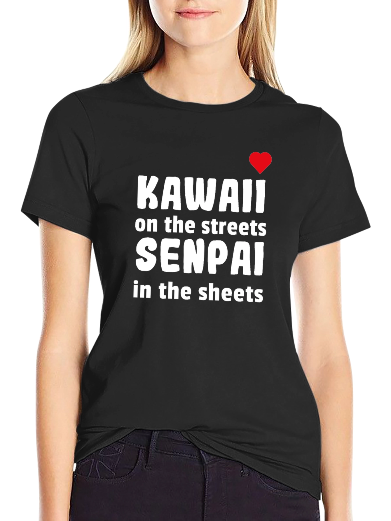Black Kawaii Senpai Graphic Tee view 2