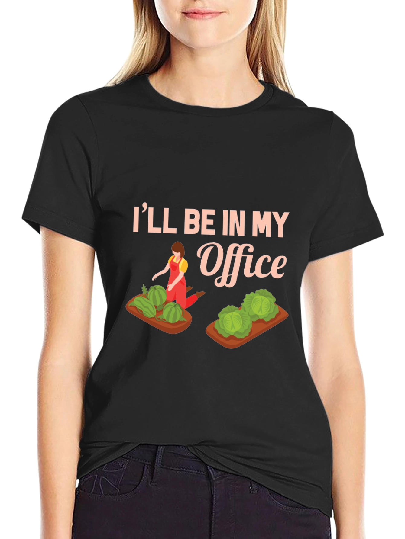 Black Gardener Office Graphic T-Shirt view 2