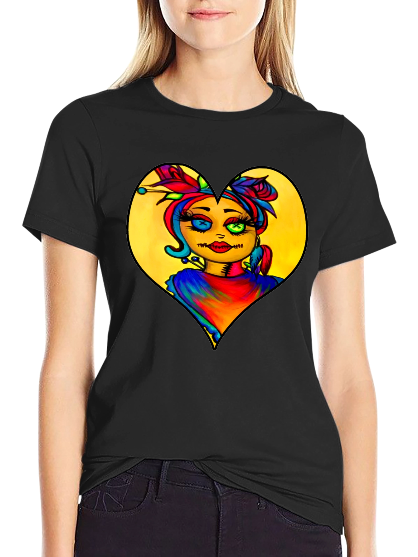 Black Heart Doll Graphic T-Shirt view 2