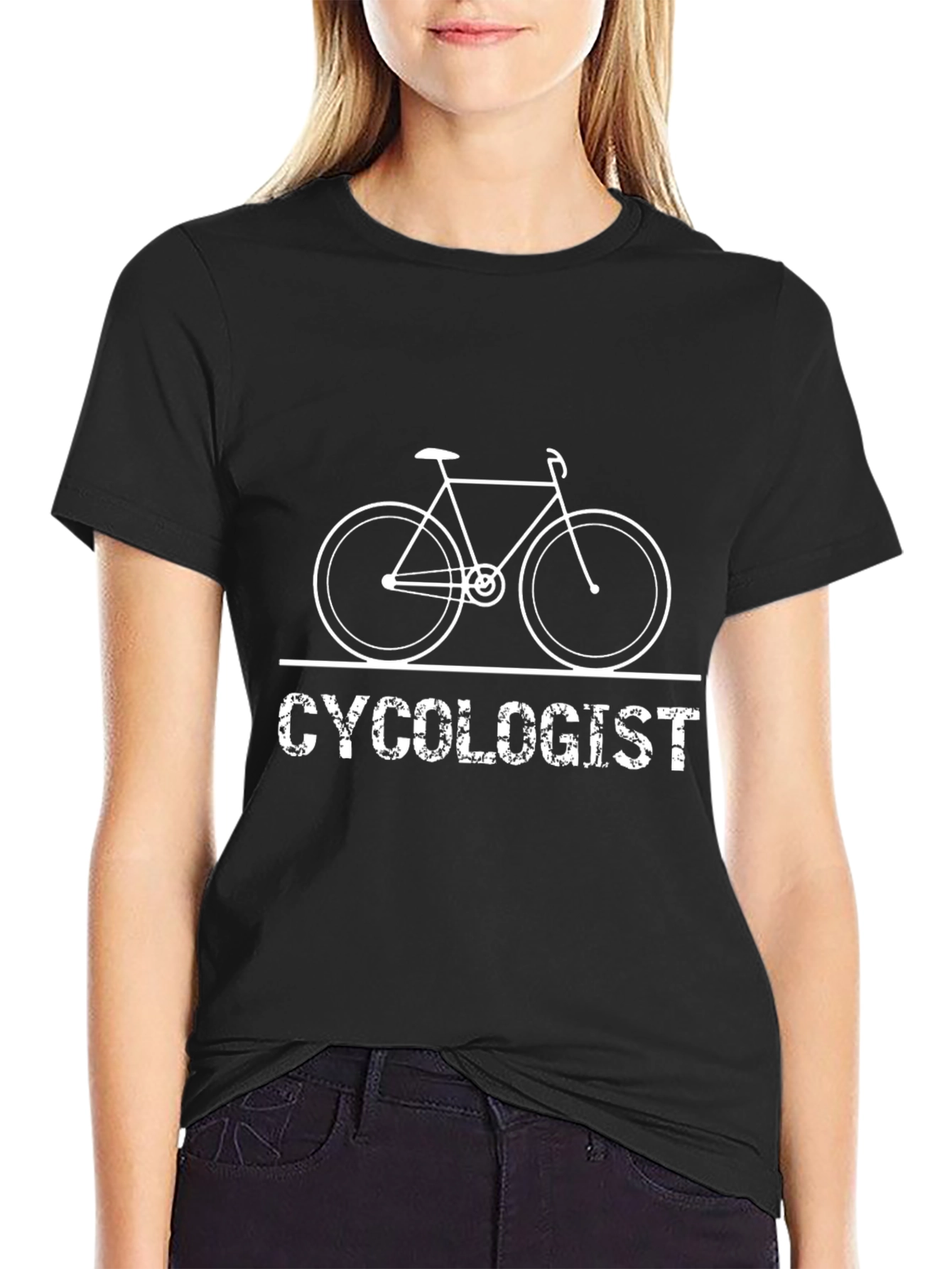 Black Cycologist Graphic Tee - Bicycle Lover's T-Shirt view 2
