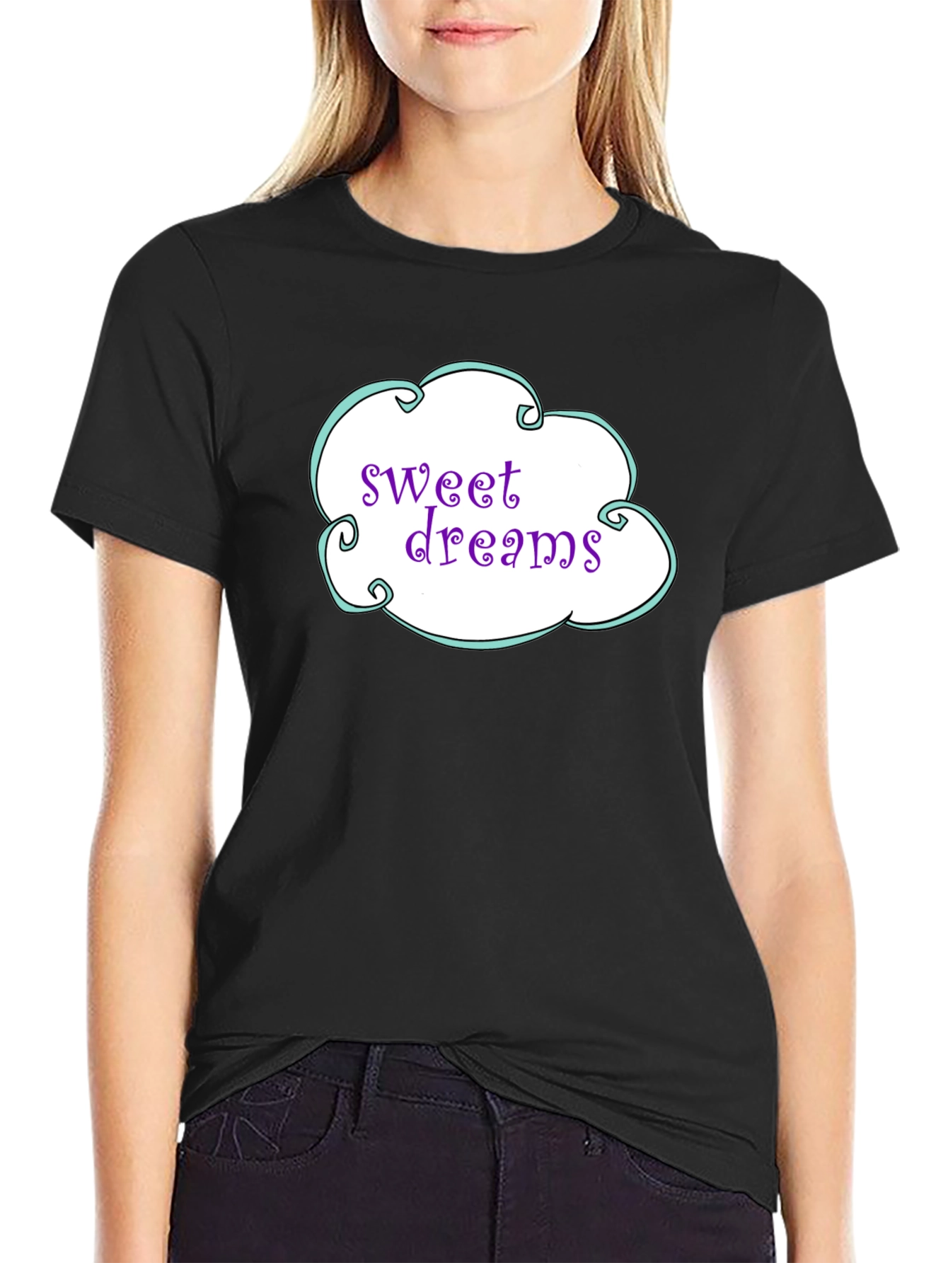 Black Sweet Dreams Graphic T-Shirt view 2