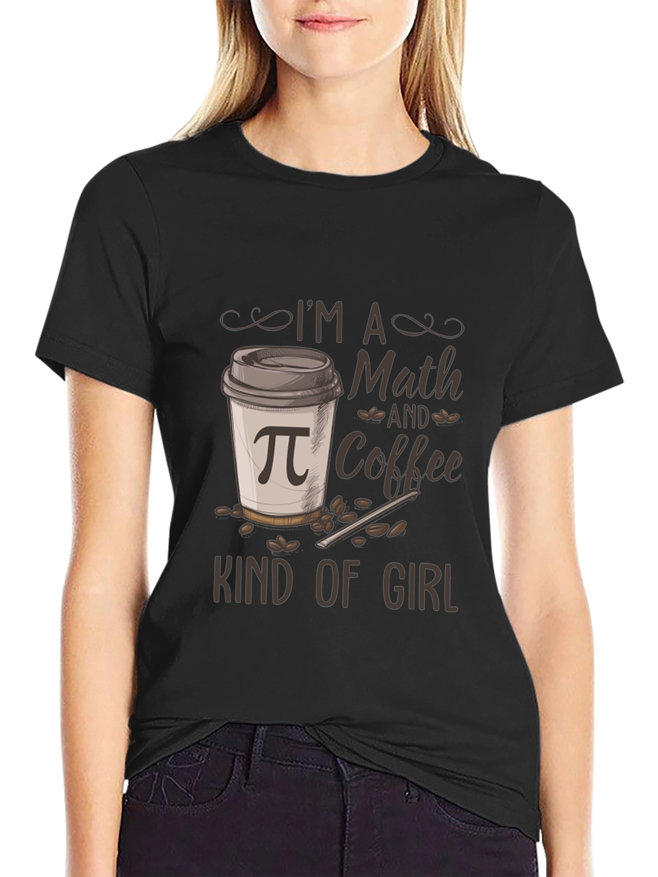 Black Math and Coffee Kind of Girl T-Shirt view 2