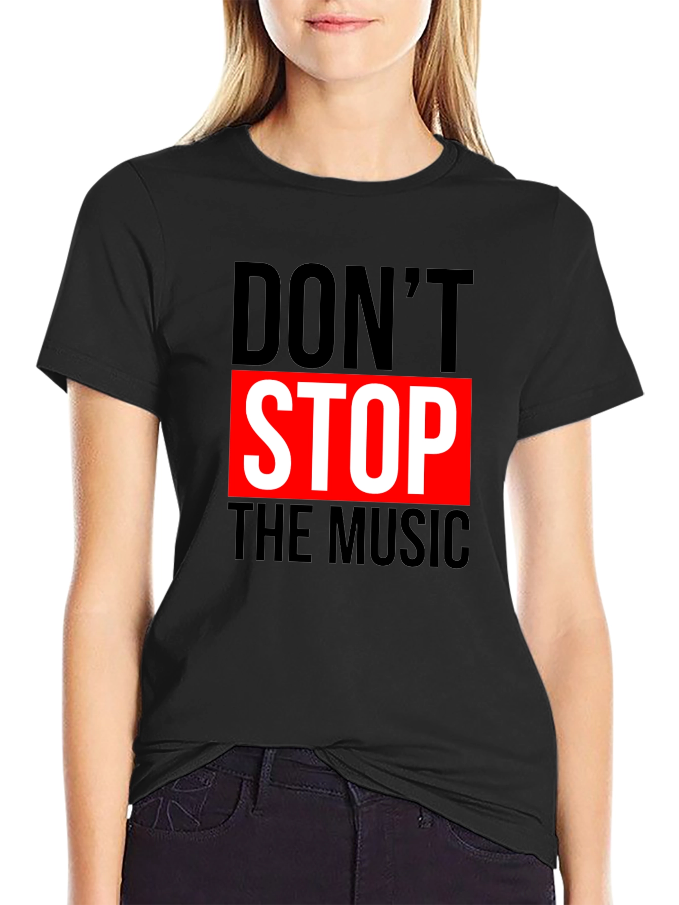 Black Don't Stop the Music Graphic T-Shirt view 2