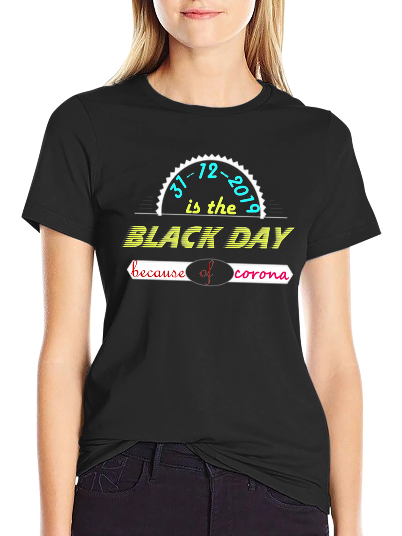 Black Black Day Corona Virus Graphic T-Shirt view 2