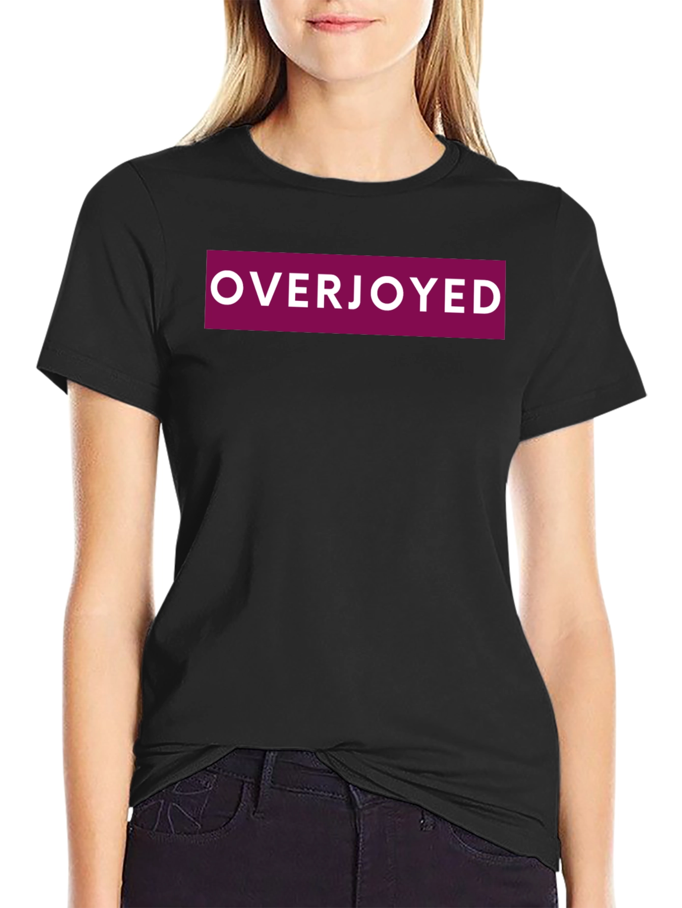 Black Overjoyed Graphic Tee - Classic Comfort view 2