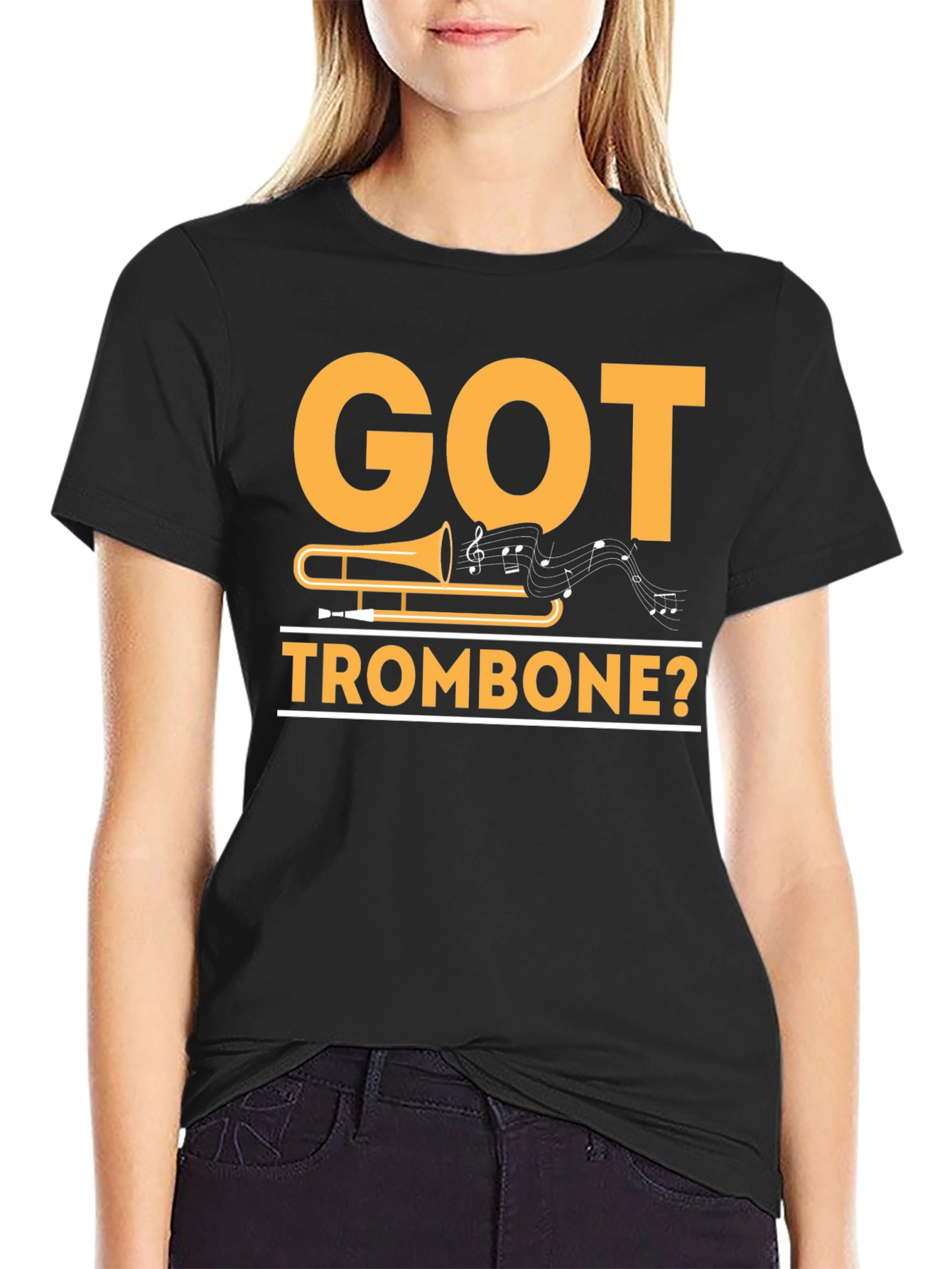 Black Got Trombone? T-Shirt Funny Music Lover Gift view 2