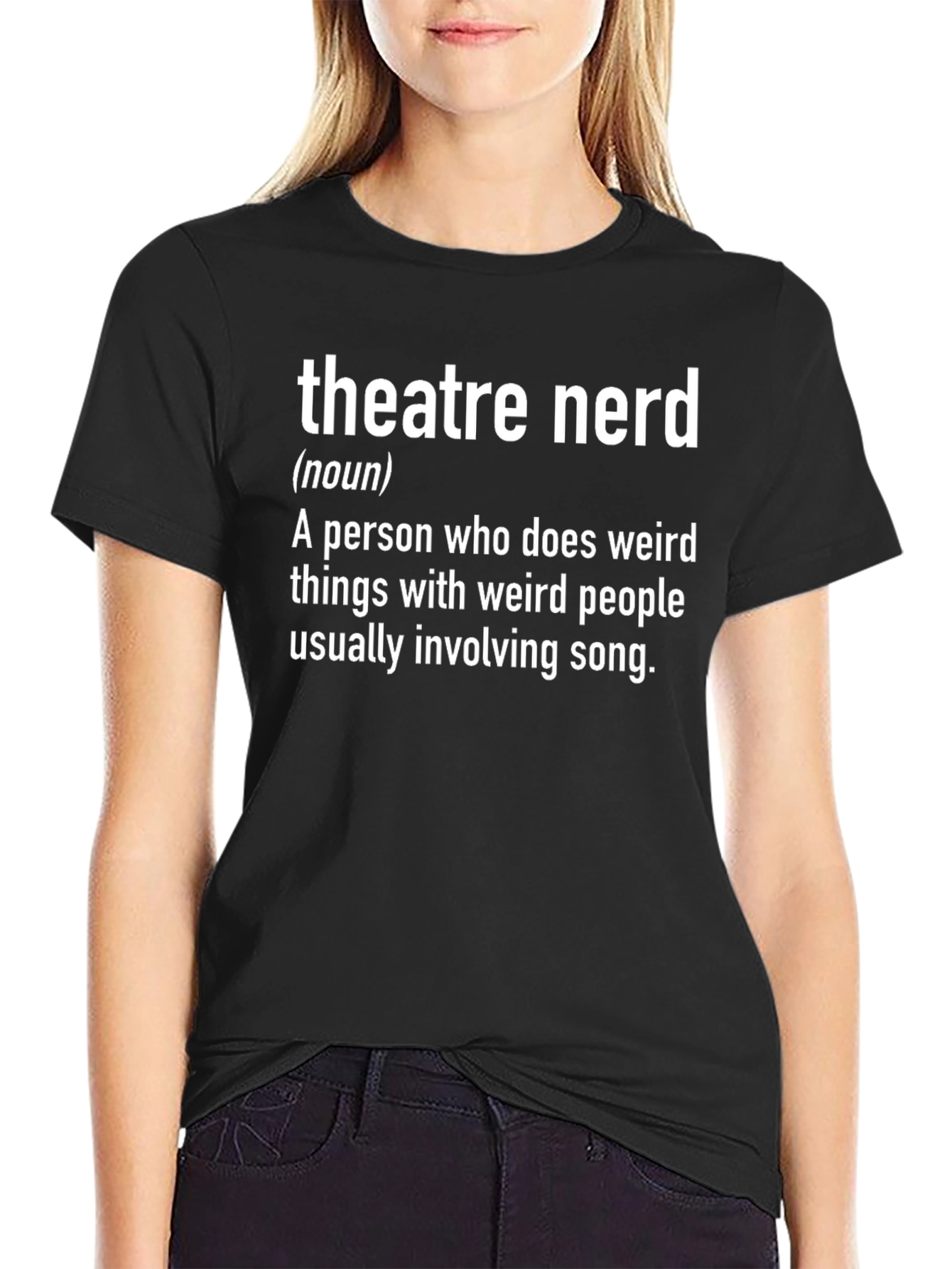 Black Theatre Nerd T-Shirt - Funny Drama Gift view 2