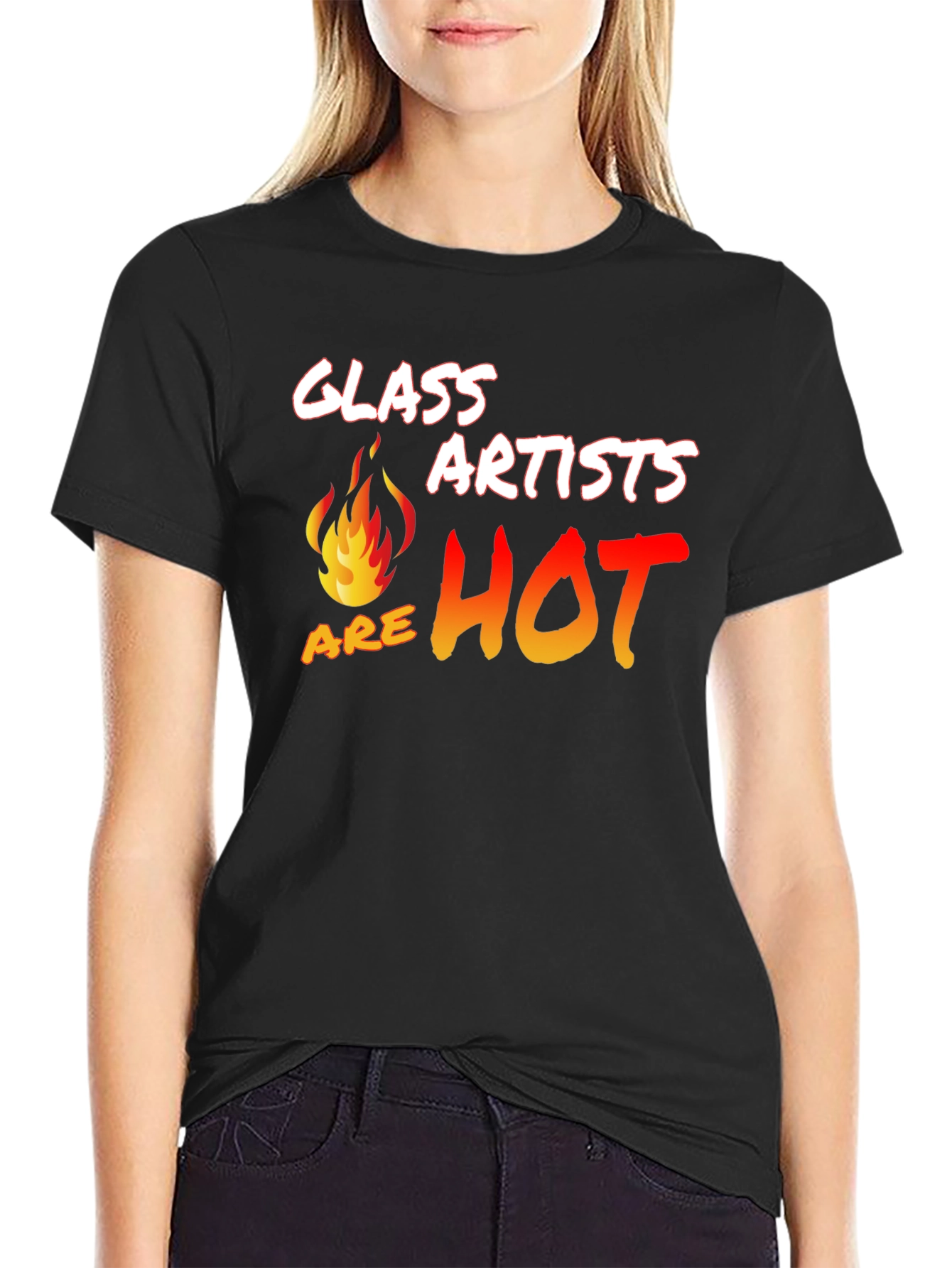 Black Glass Artists Are Hot T-Shirt view 2