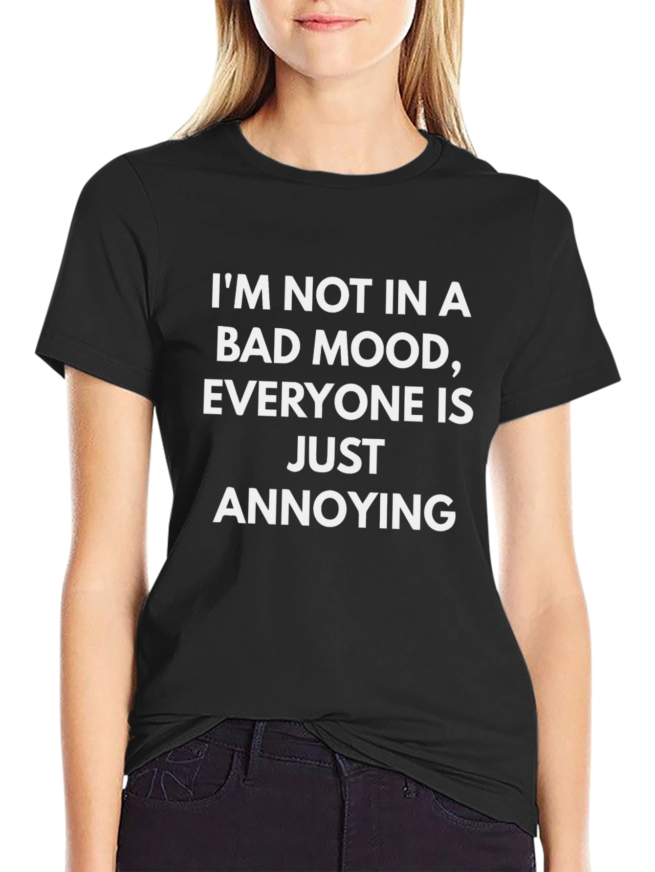 Black Funny Annoying Graphic T-Shirt view 2