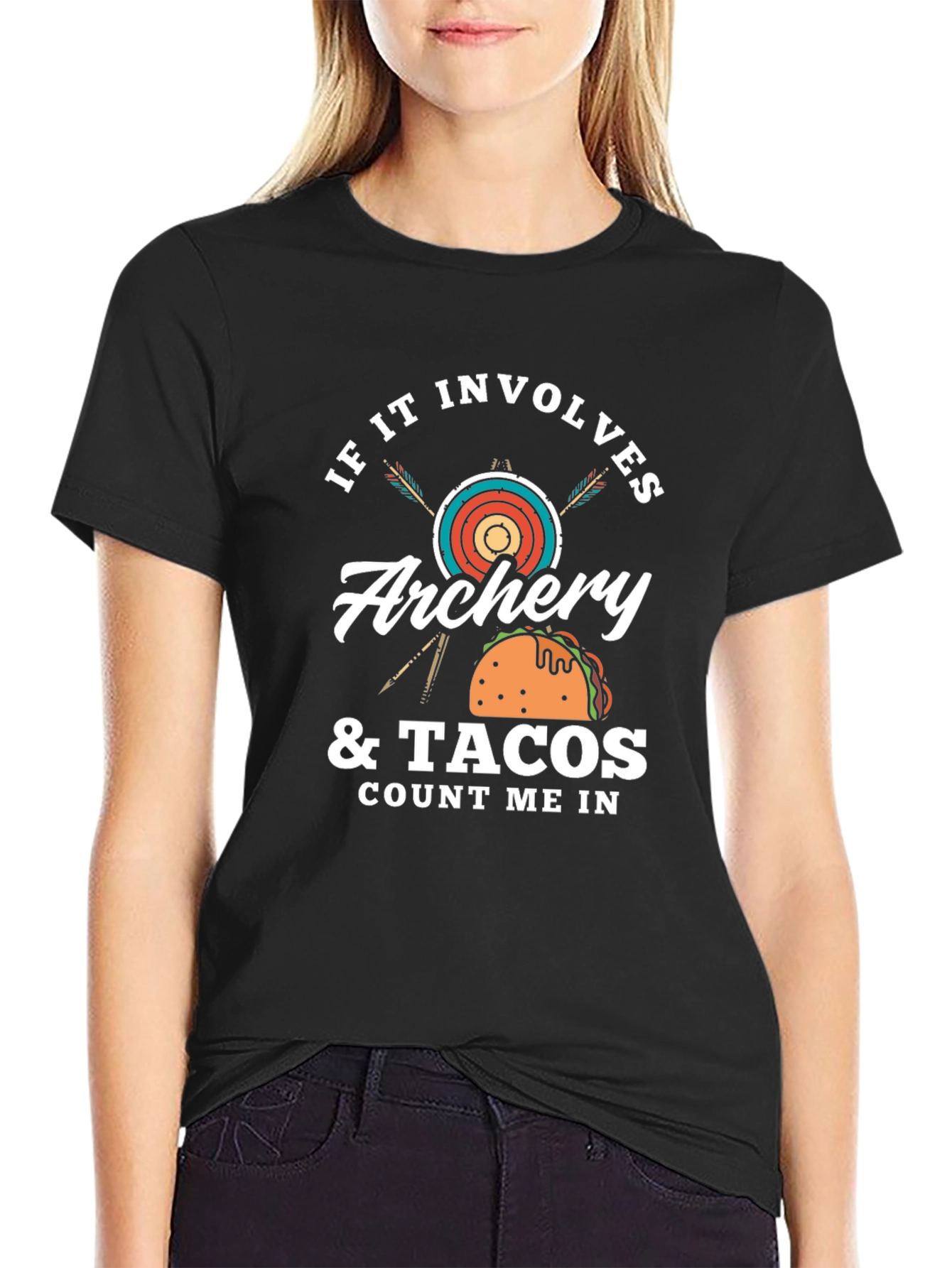 Black Archery & Tacos Men's T-Shirt - Count Me In view 2